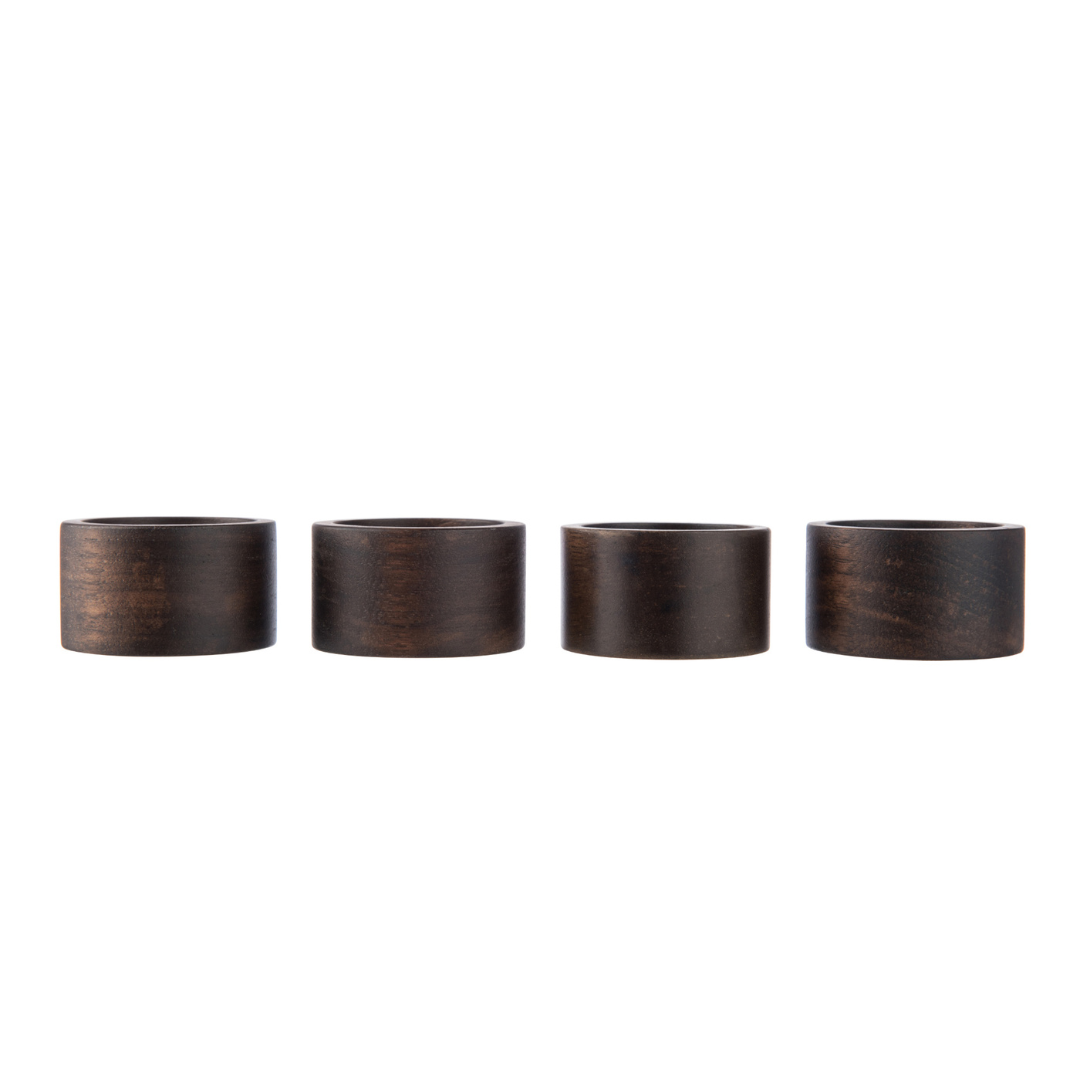 Wooden Napkin Ring Set - Tableware