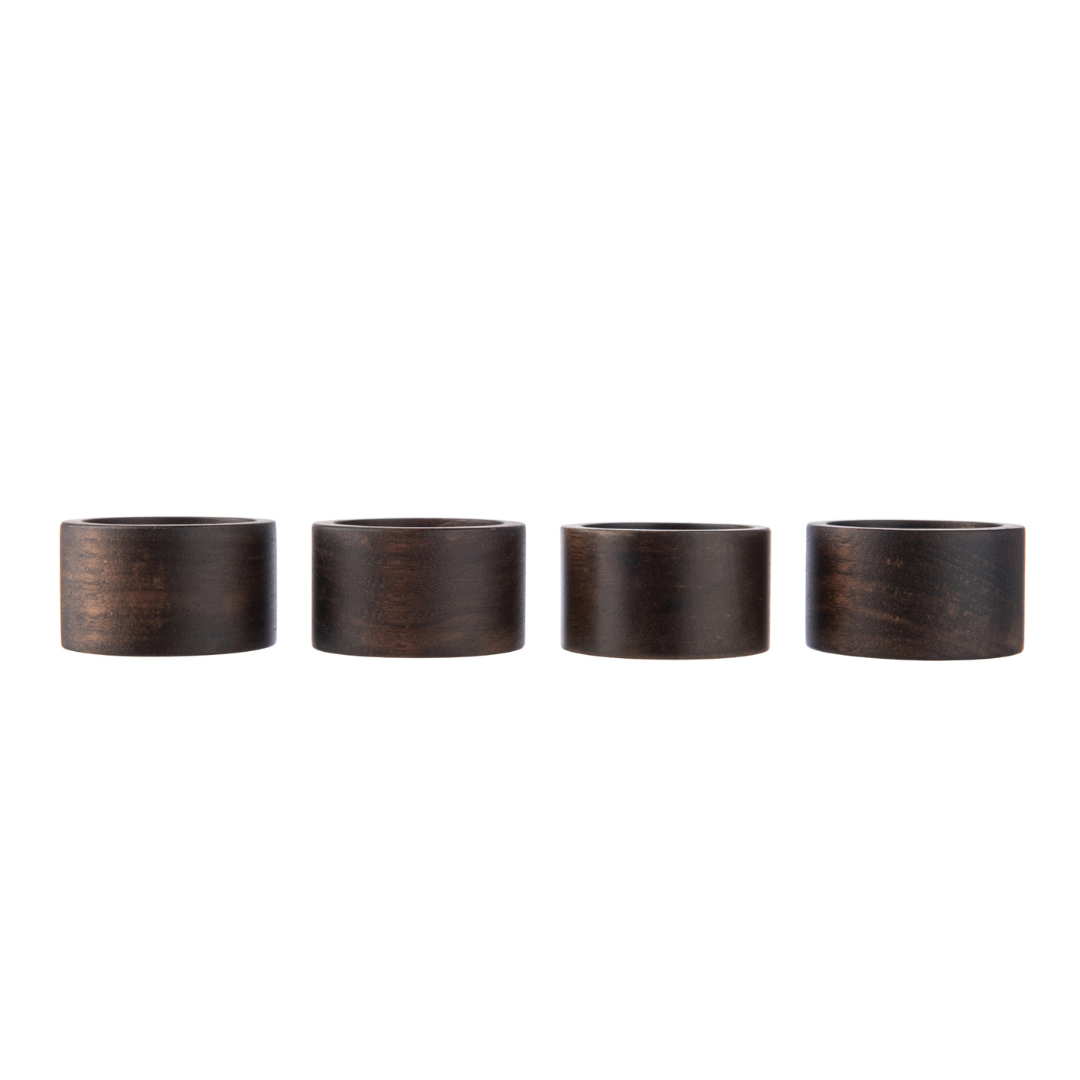 Wooden Napkin Ring Set