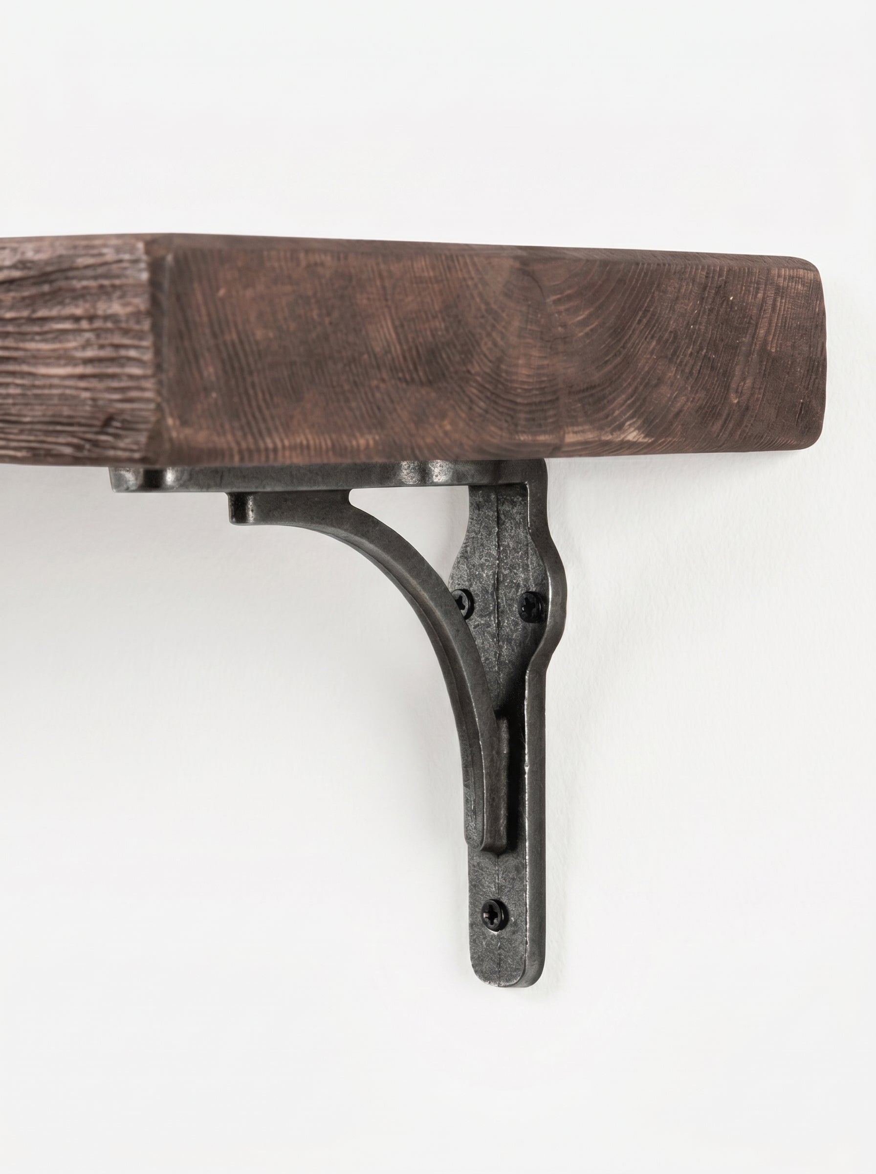 Birtley Iron Rustic Wooden Shelf with Brackets - 22cm x 4.5cm
