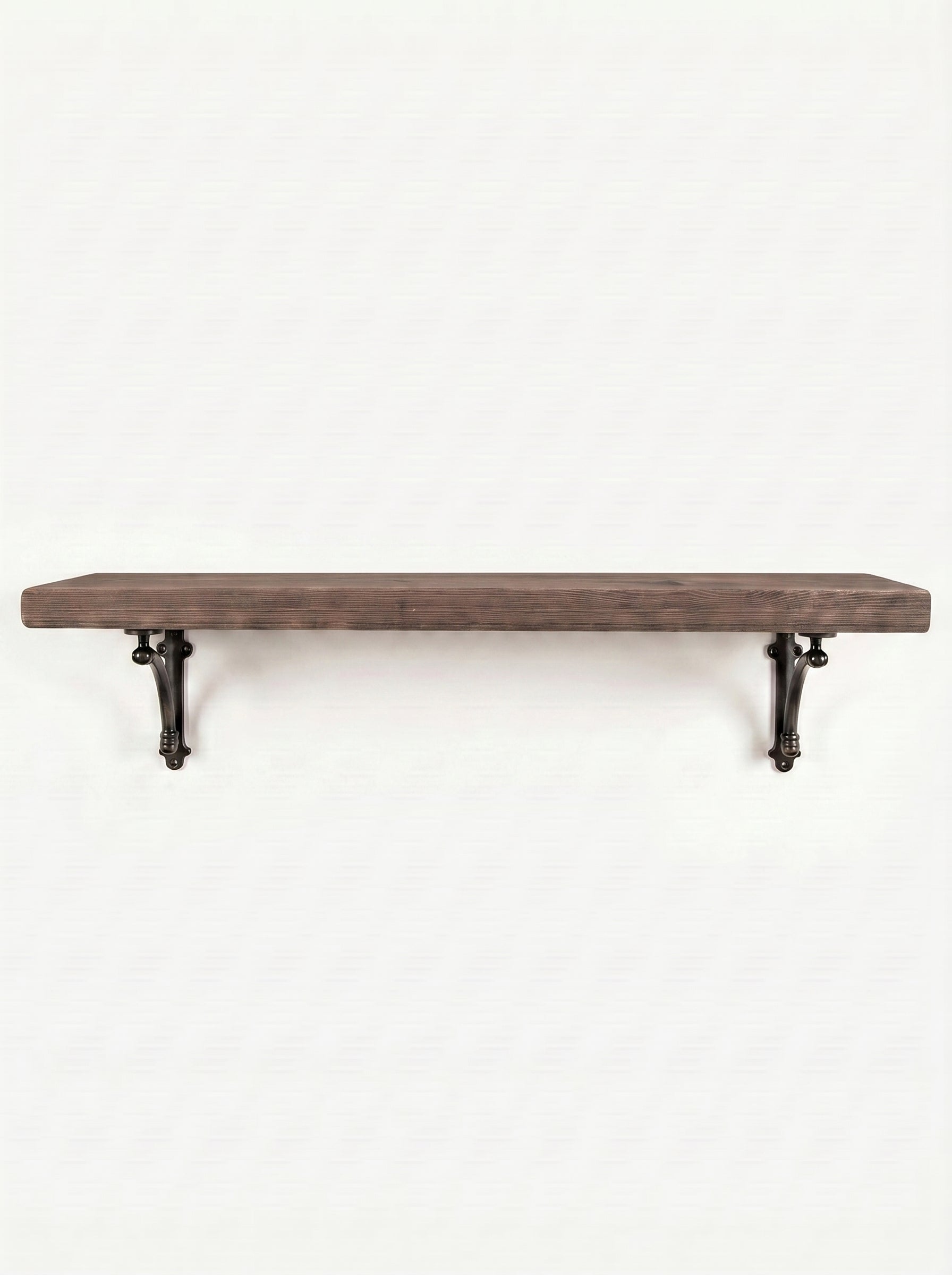 Causey Rustic Wooden Shelf with Brackets - 22cm x 4.5cm