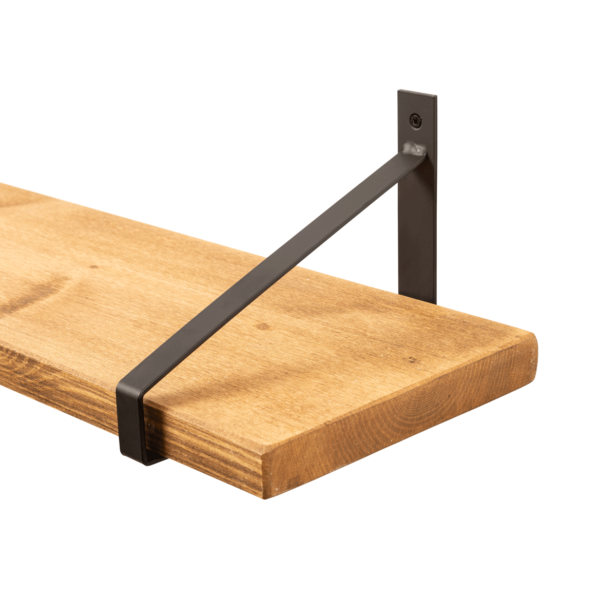 Armstrong Rustic Wooden Shelf with Brackets - 22cm x 3.5cm