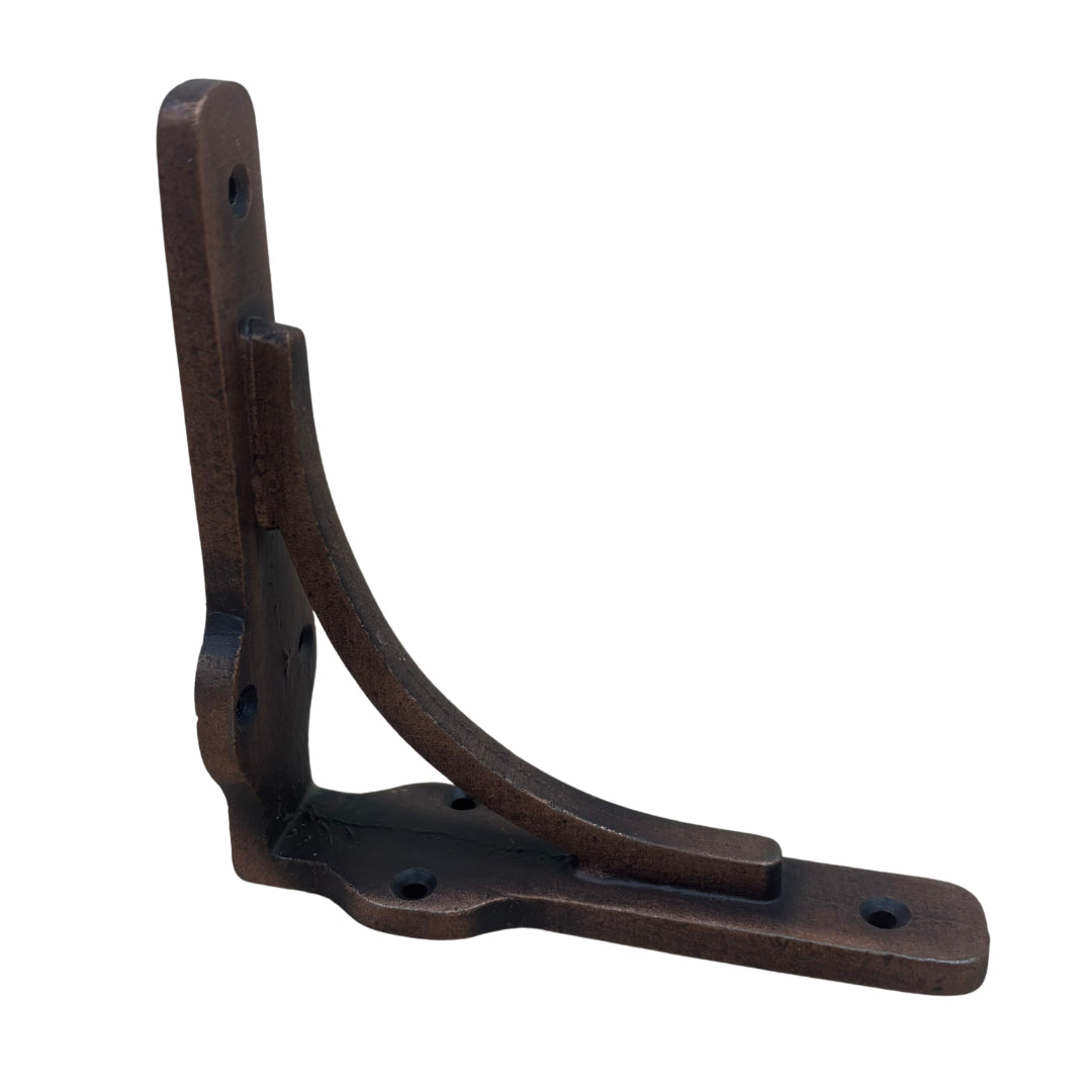 Birtley Copper Rustic Wooden Shelf with Brackets - 14.5cm x 4.5cm -