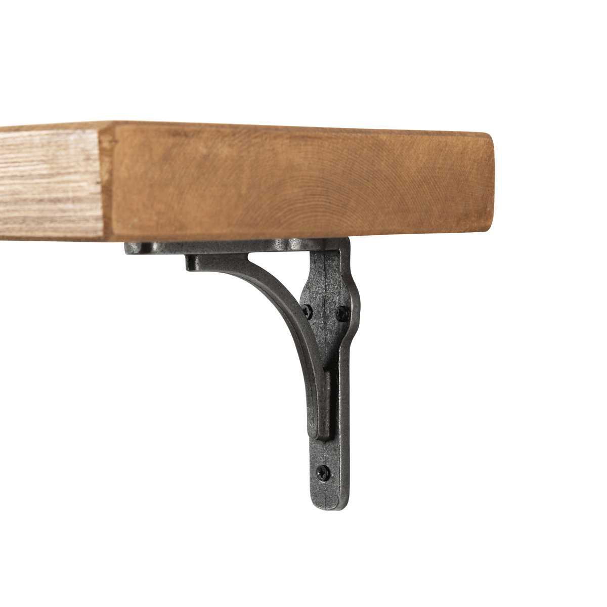 Birtley Iron Rustic Wooden Shelf with Brackets - 22cm x 4.5cm