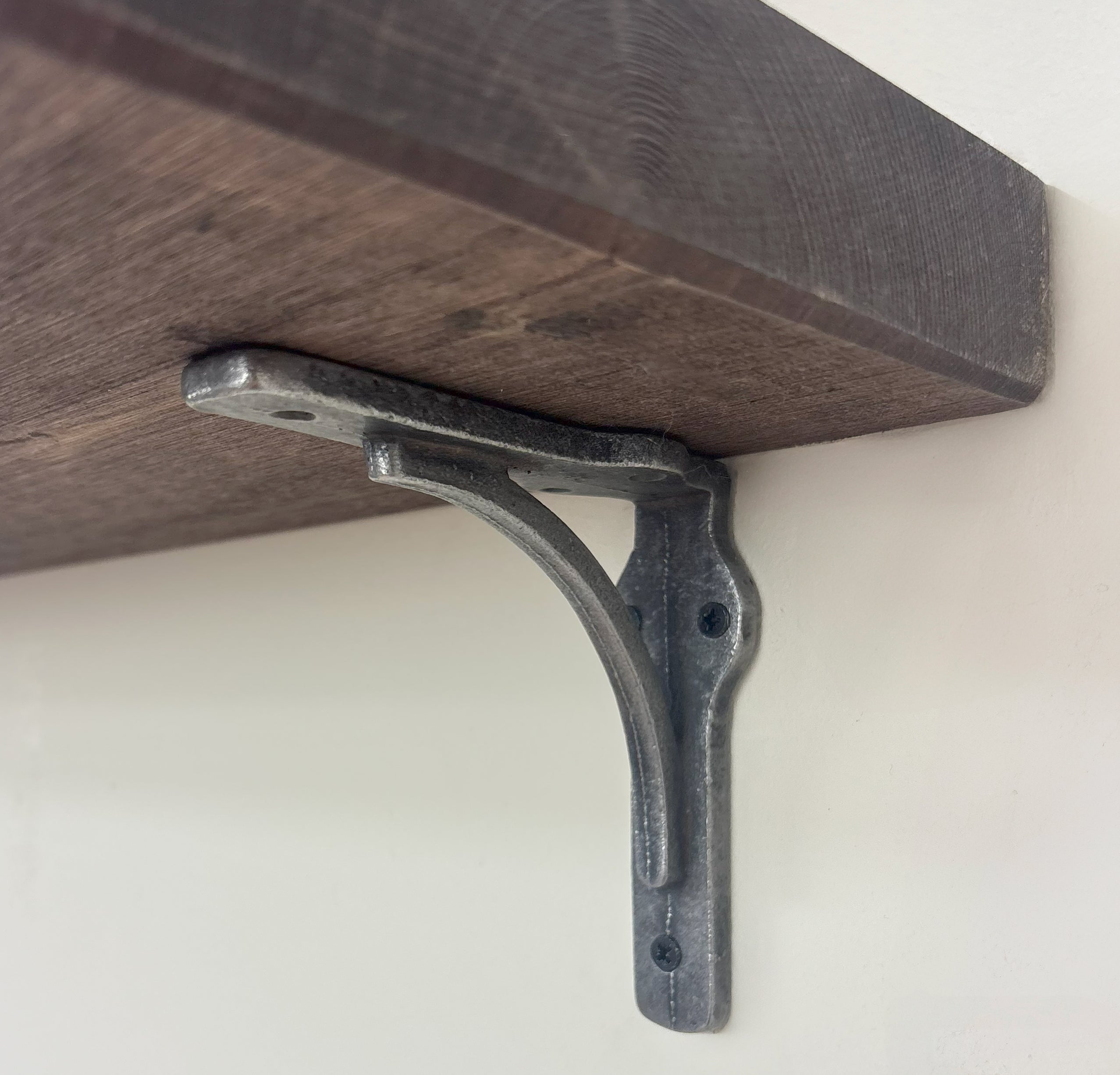 Birtley Iron Rustic Wooden Shelf with Brackets - 22cm x 4.5cm -