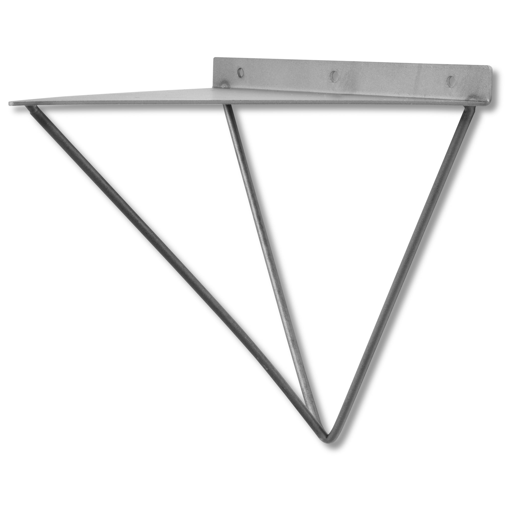 Bowes Rustic Wooden Shelf with Raw Steel Brackets - 29cm x 4.5cm -