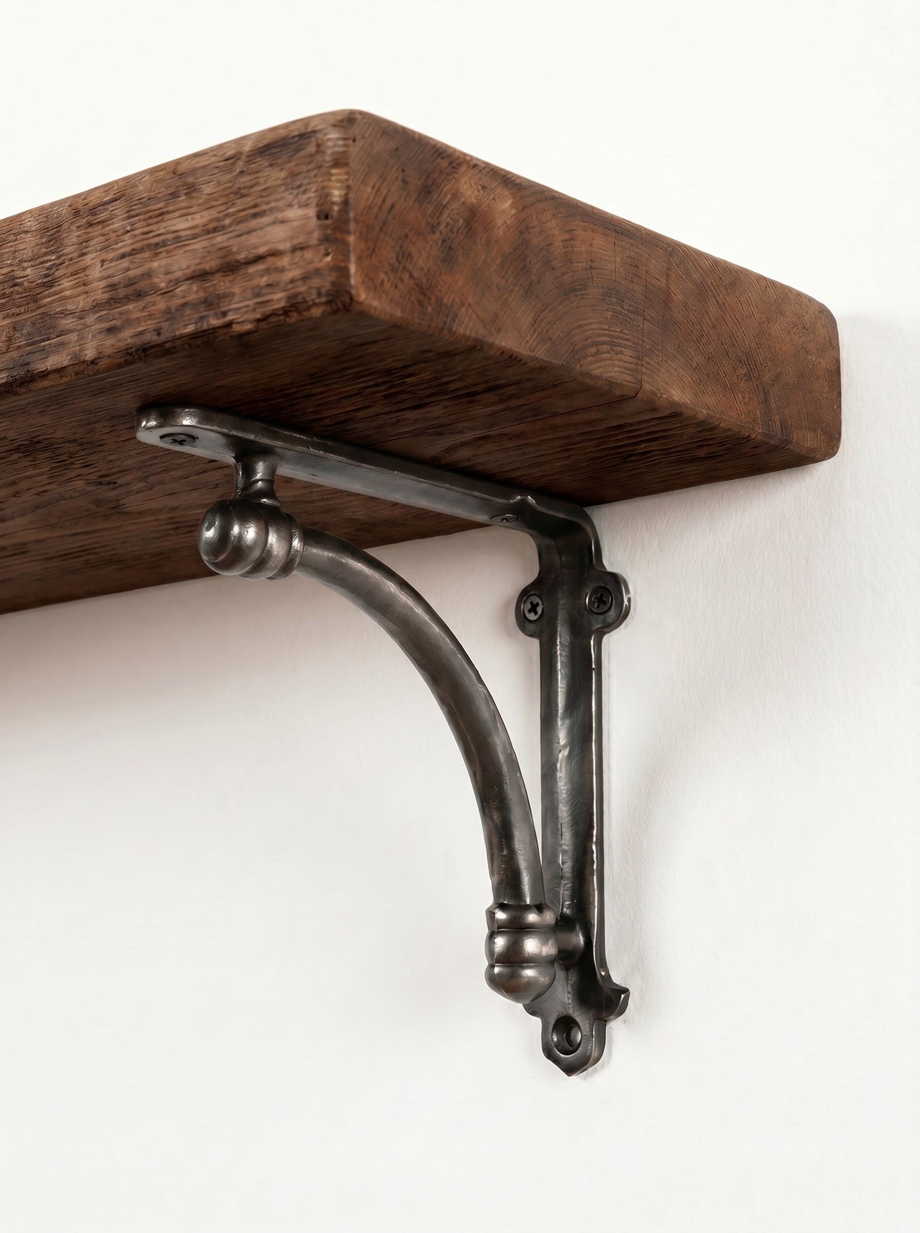 Causey Rustic Wooden Shelf with Brackets - 22cm x 4.5cm