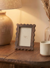 Scalloped Dark Wood Photo Frame -