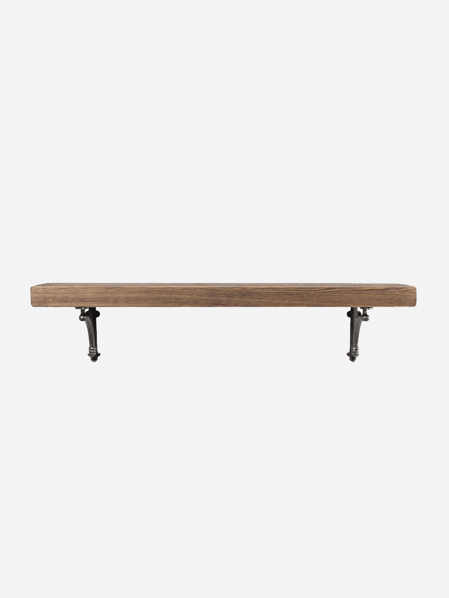 Causey Rustic Wooden Shelf with Brackets - 14.5cm x 4.5cm