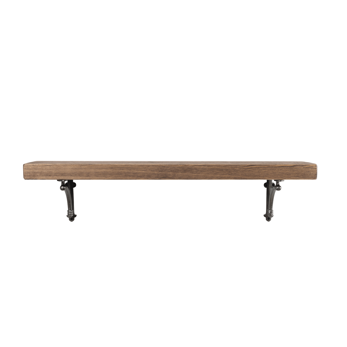 Causey Rustic Wooden Shelf with Brackets - 14.5cm x 4.5cm