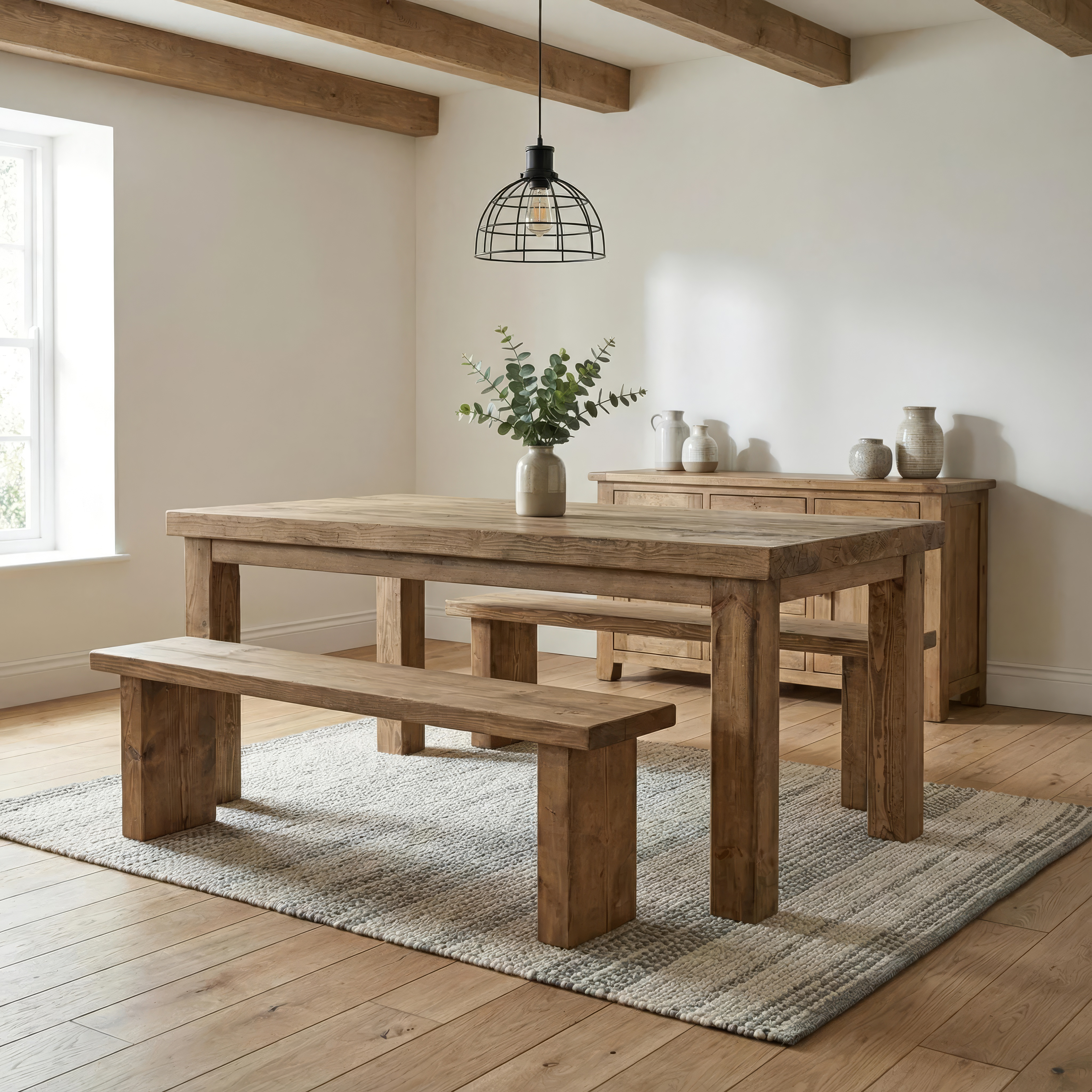Chopwell Dining Table And Benches