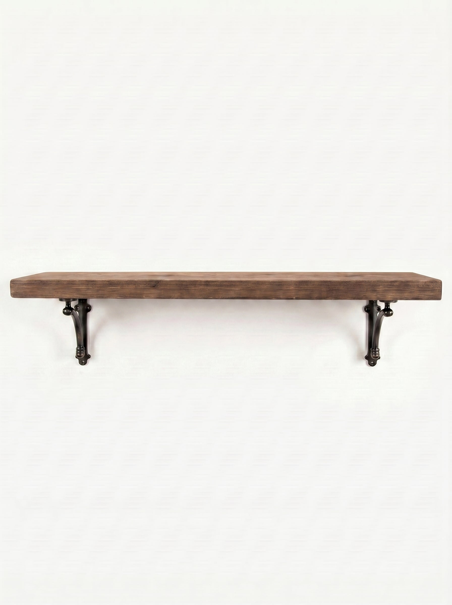 Causey Rustic Wooden Shelf with Brackets - 22cm x 4.5cm