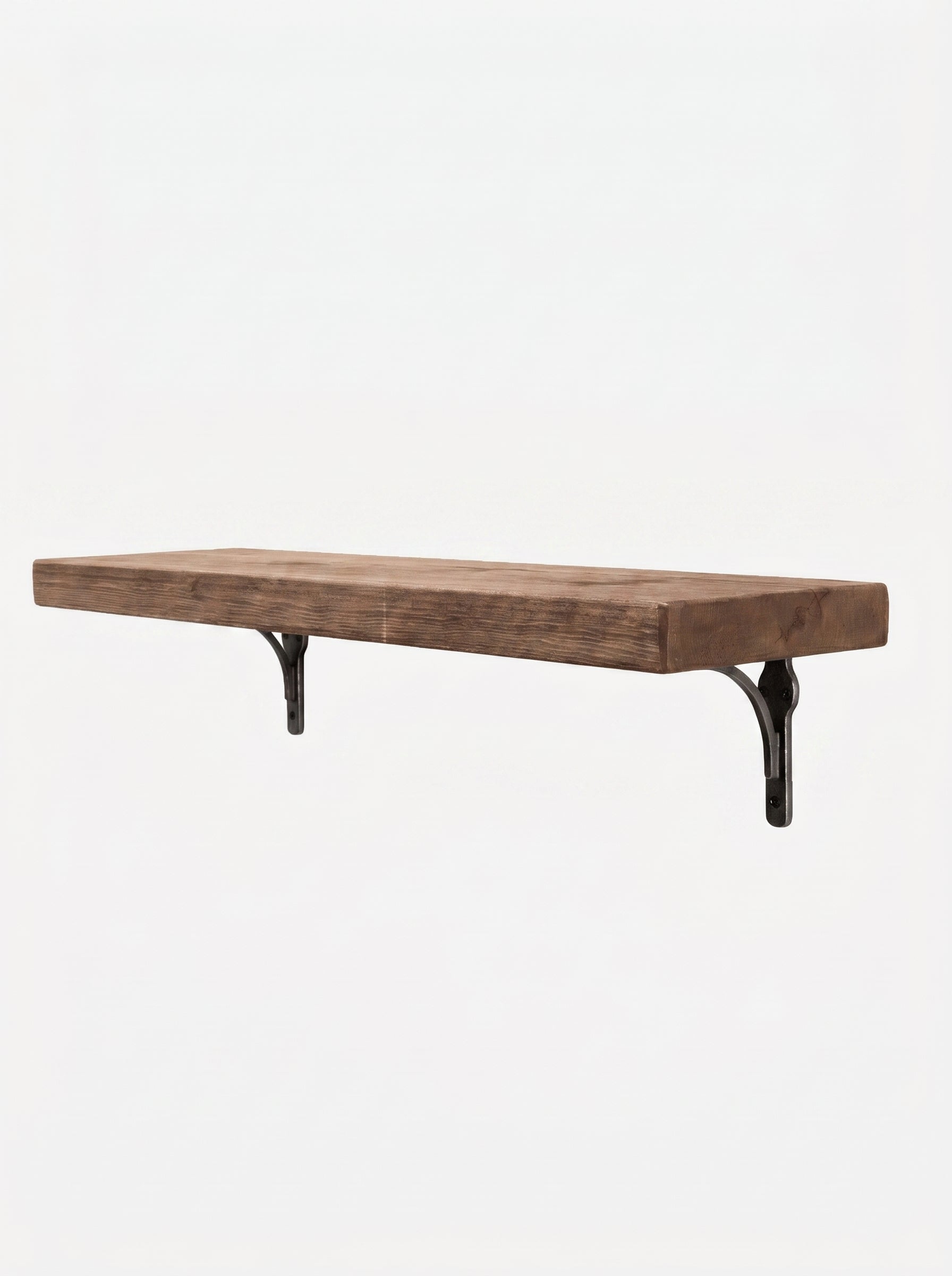 Birtley Iron Rustic Wooden Shelf with Brackets - 22cm x 4.5cm