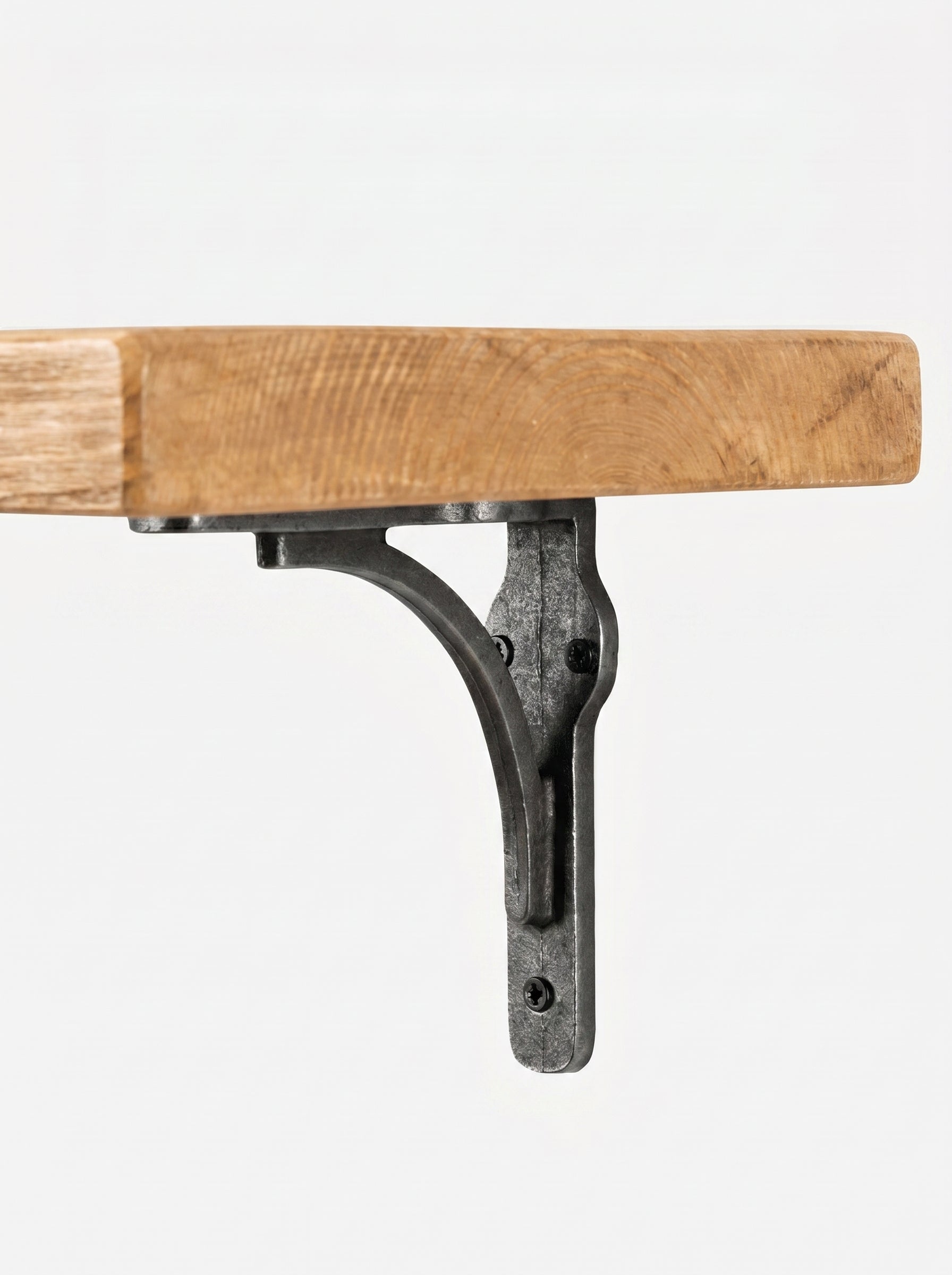 Birtley Iron Rustic Wooden Shelf with Brackets - 22cm x 3.5cm