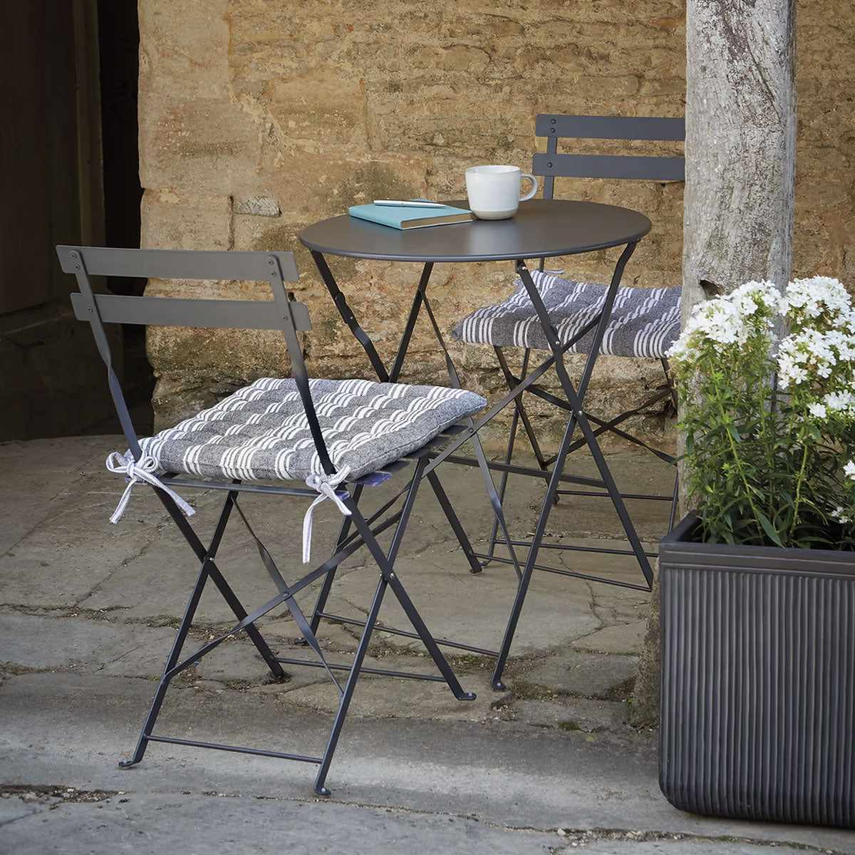 Grey Metal Bistro Set -