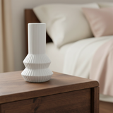 Matte White Modern Ribbed Vase