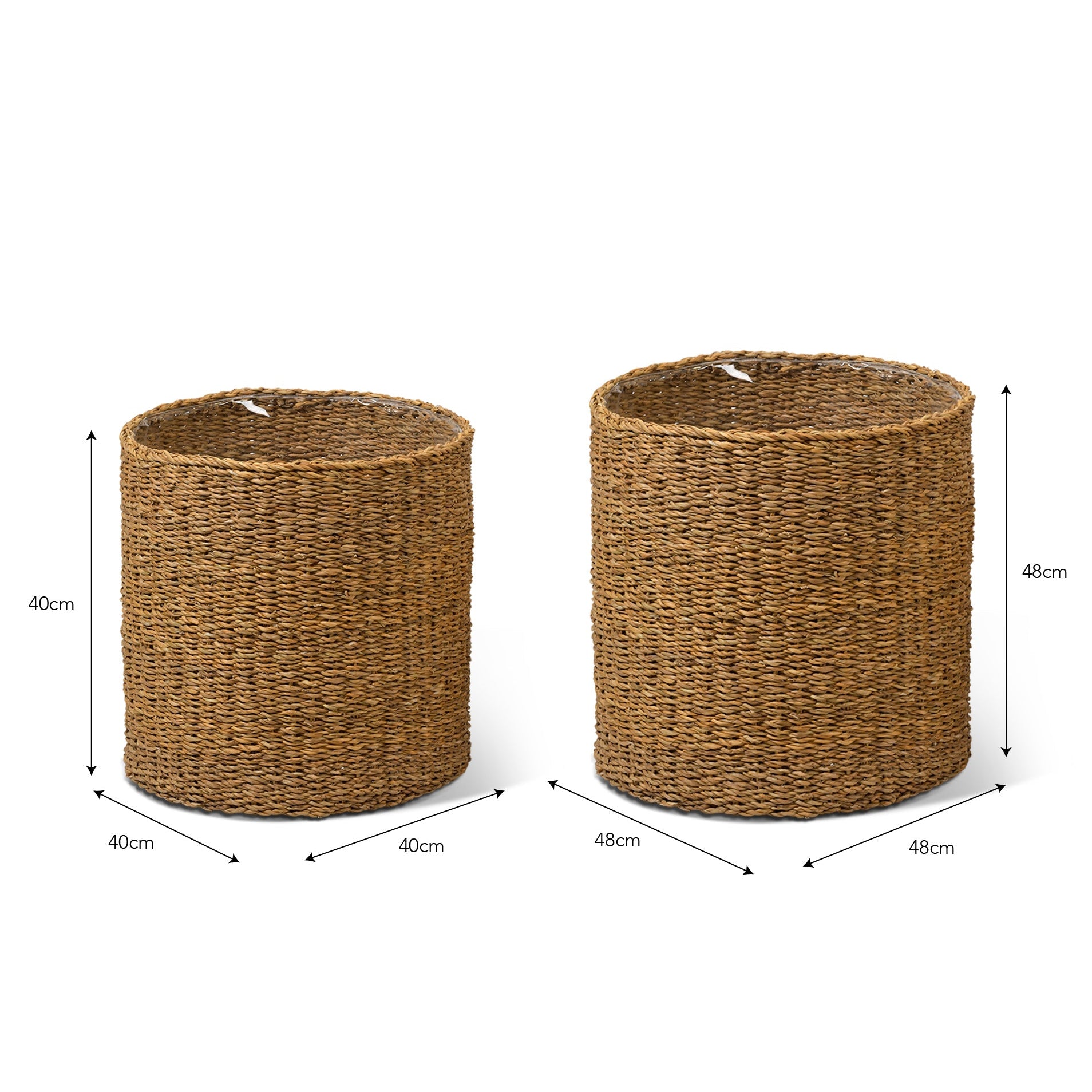 Natural Seagrass Plant Pots - Set of 2