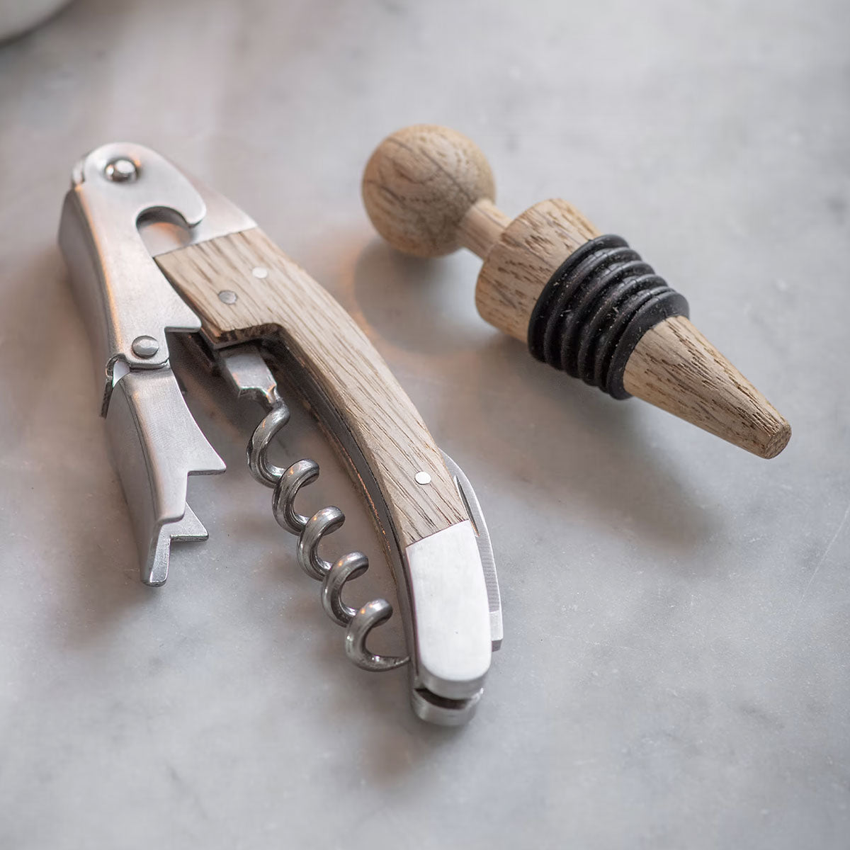 Oak Bottle Opener Gift Set -