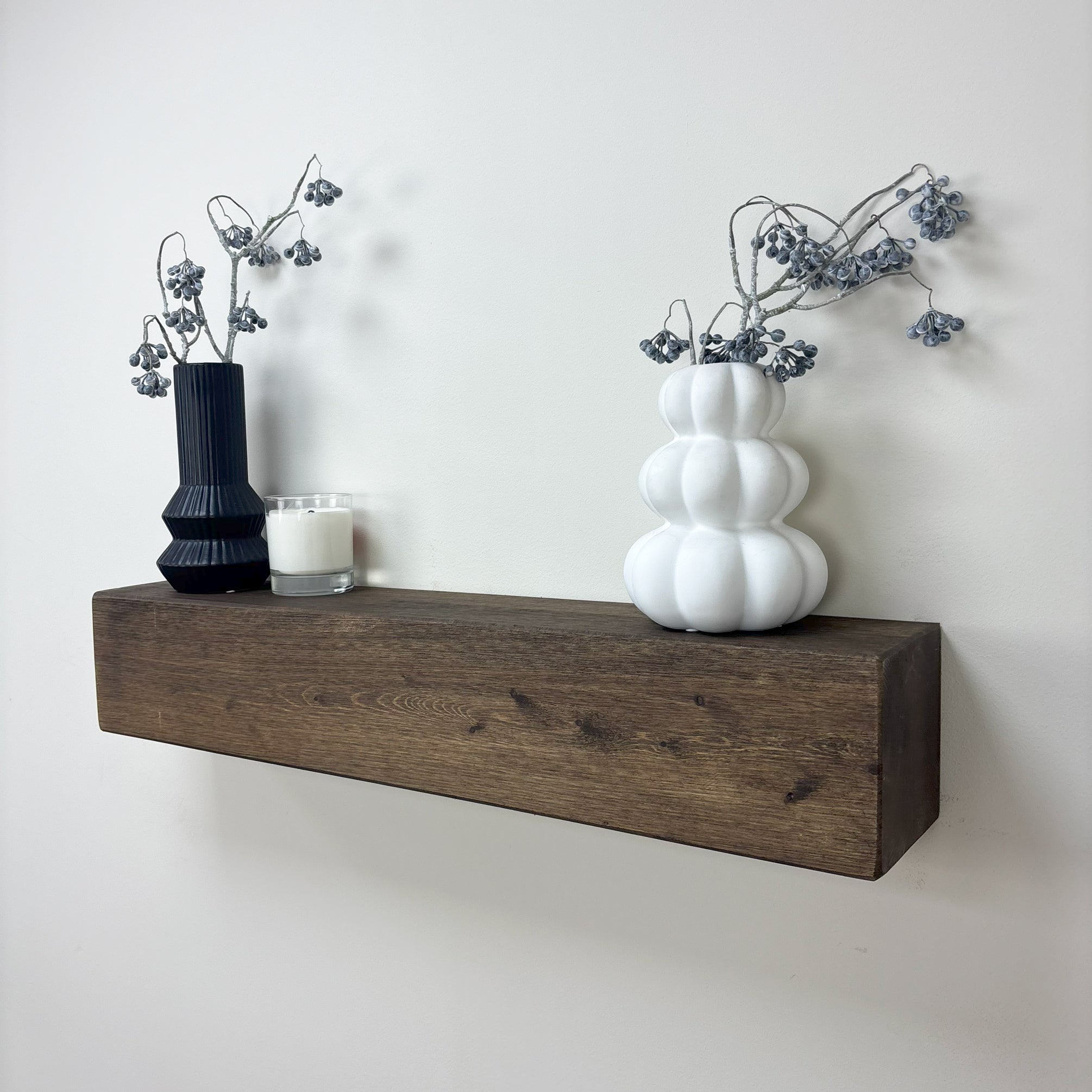 Rustic Floating Mantel - 14cm x 14.5cm - smoke pine