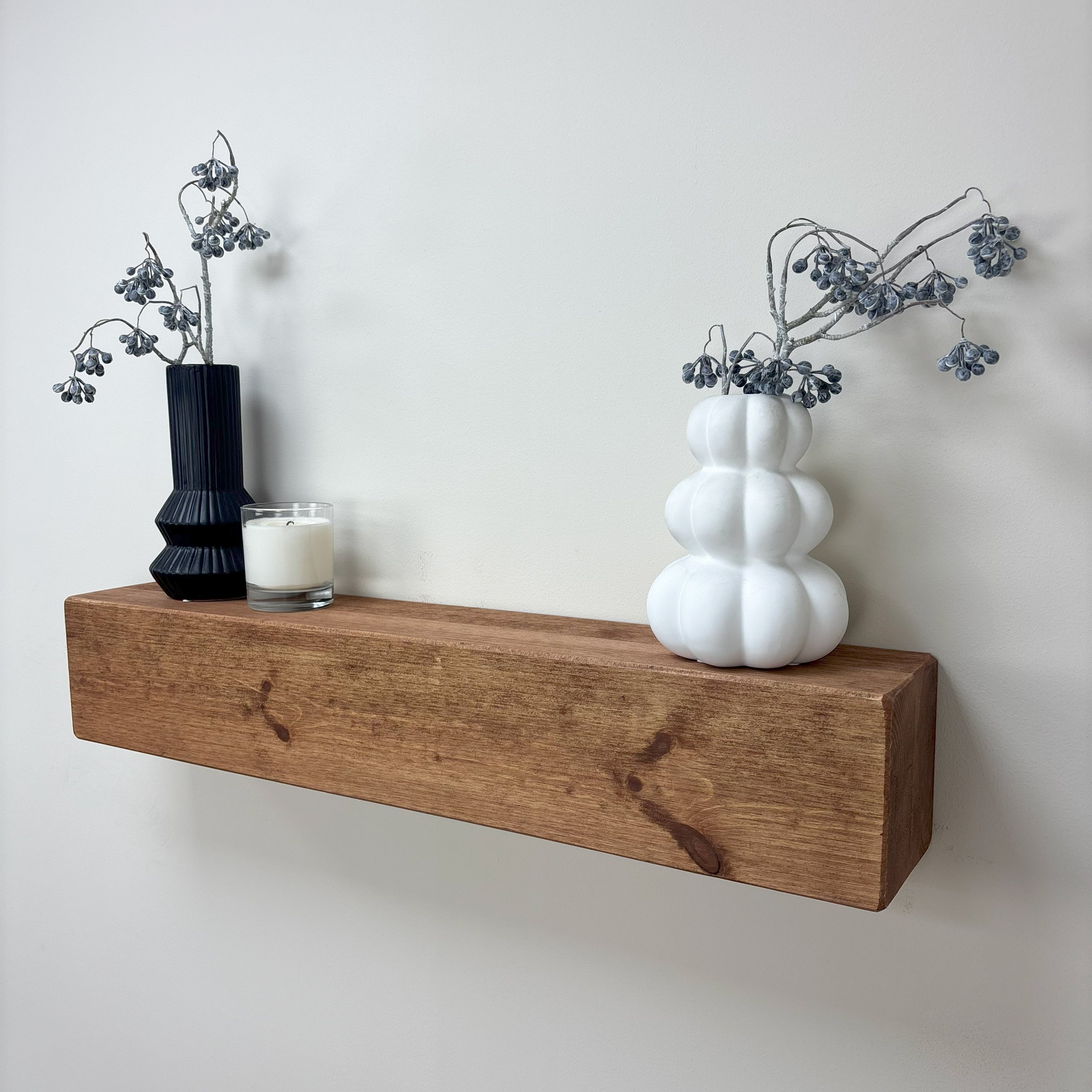 Rustic Floating Mantel - 14cm x 14.5cm - teak