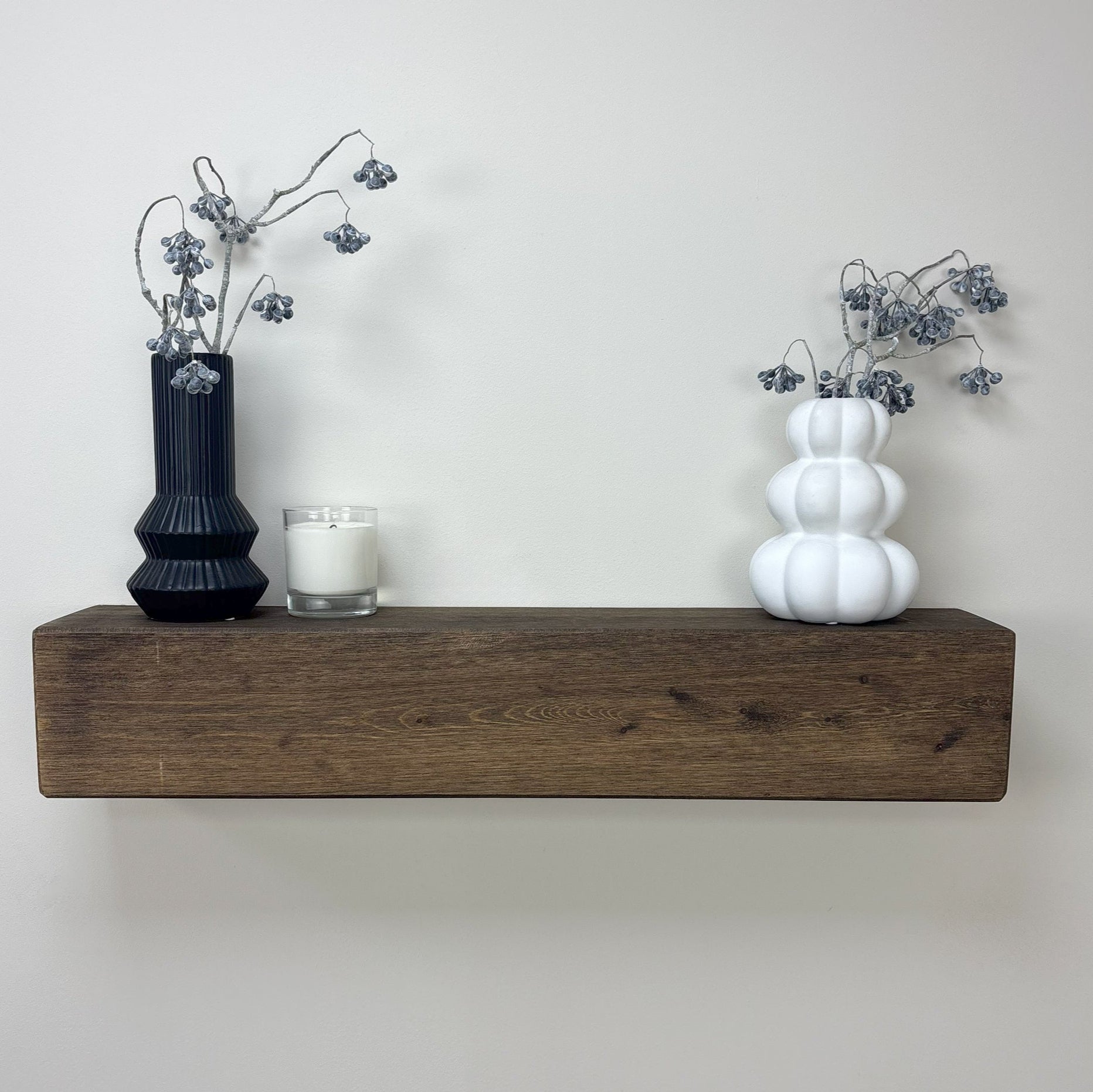 Rustic Floating Mantel - 14cm x 14.5cm - smoke pine