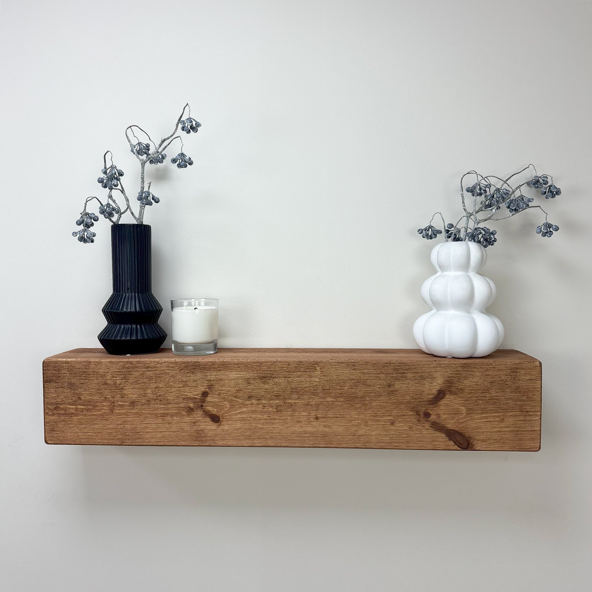 Rustic Floating Mantel - 14cm x 14.5cm - teak