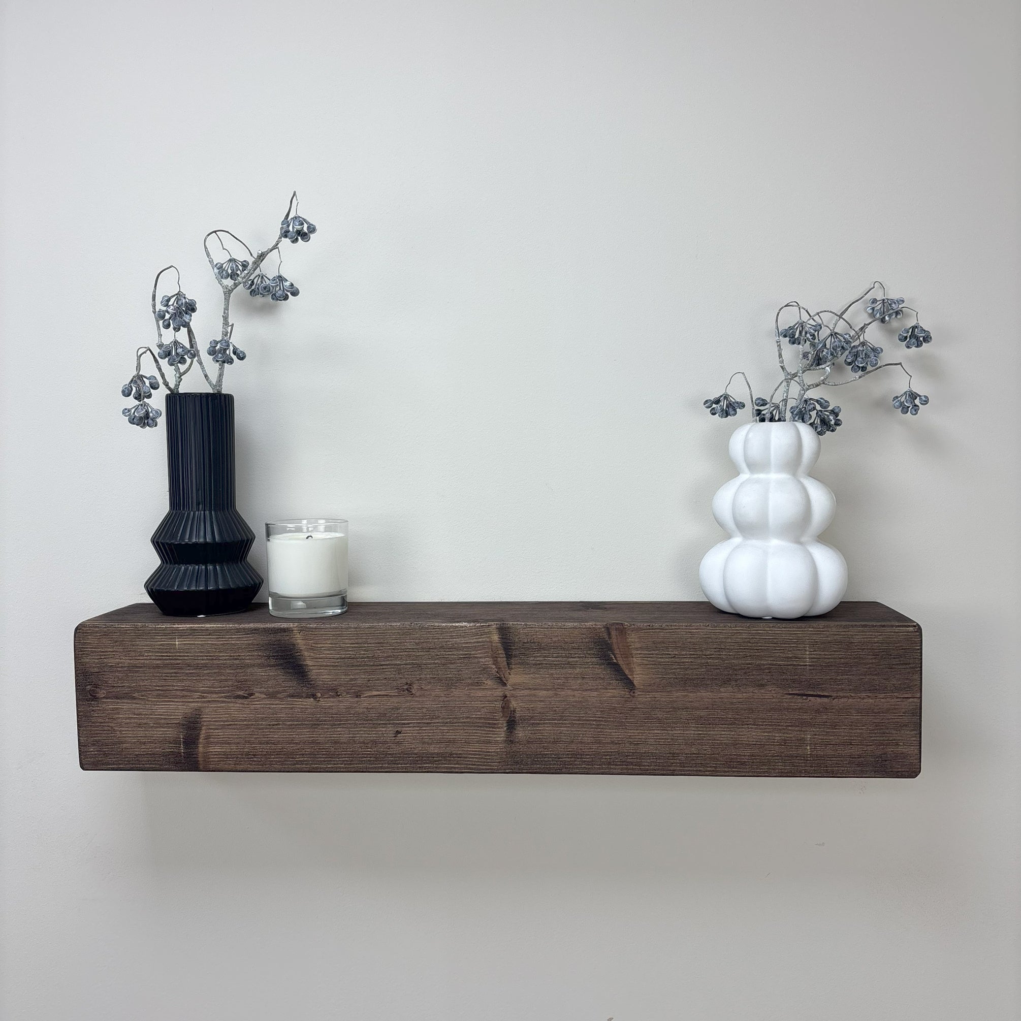 Rustic Floating Mantel - 14cm x 14.5cm - walnut