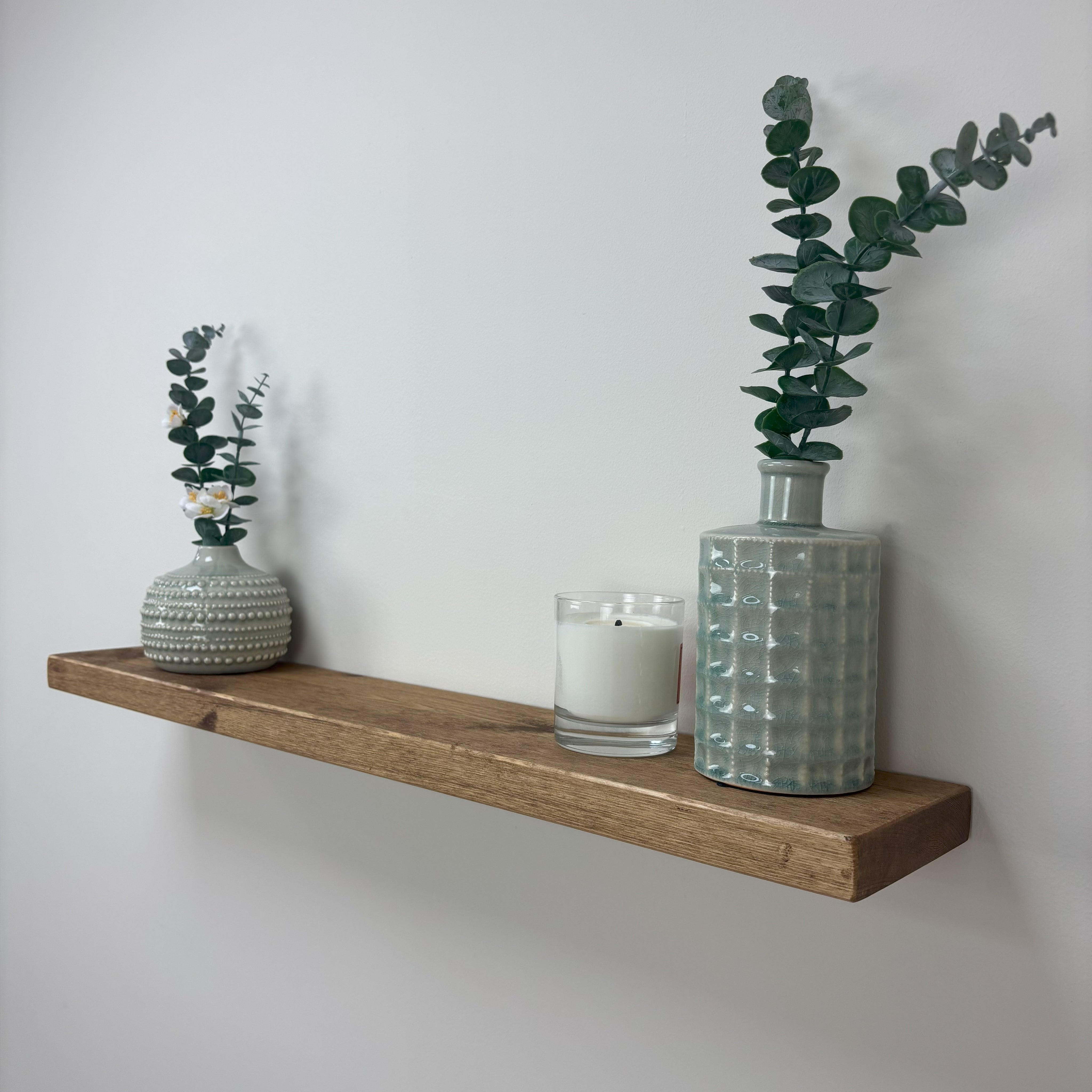 Rustic Floating Shelf - 14.5cm x 3.5cm - medium oak
