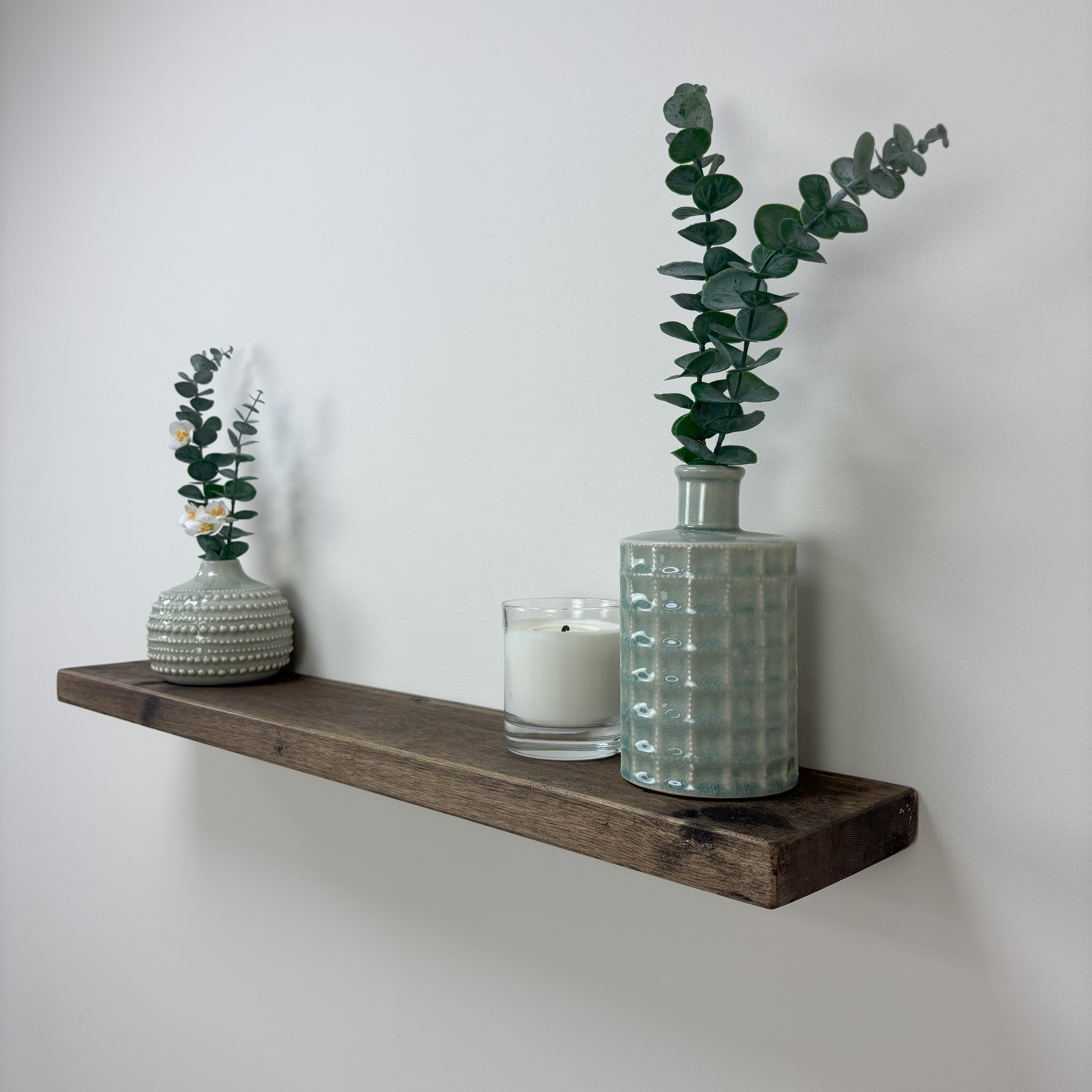 Rustic Floating Shelf - 14.5cm x 3.5cm - smoke pine