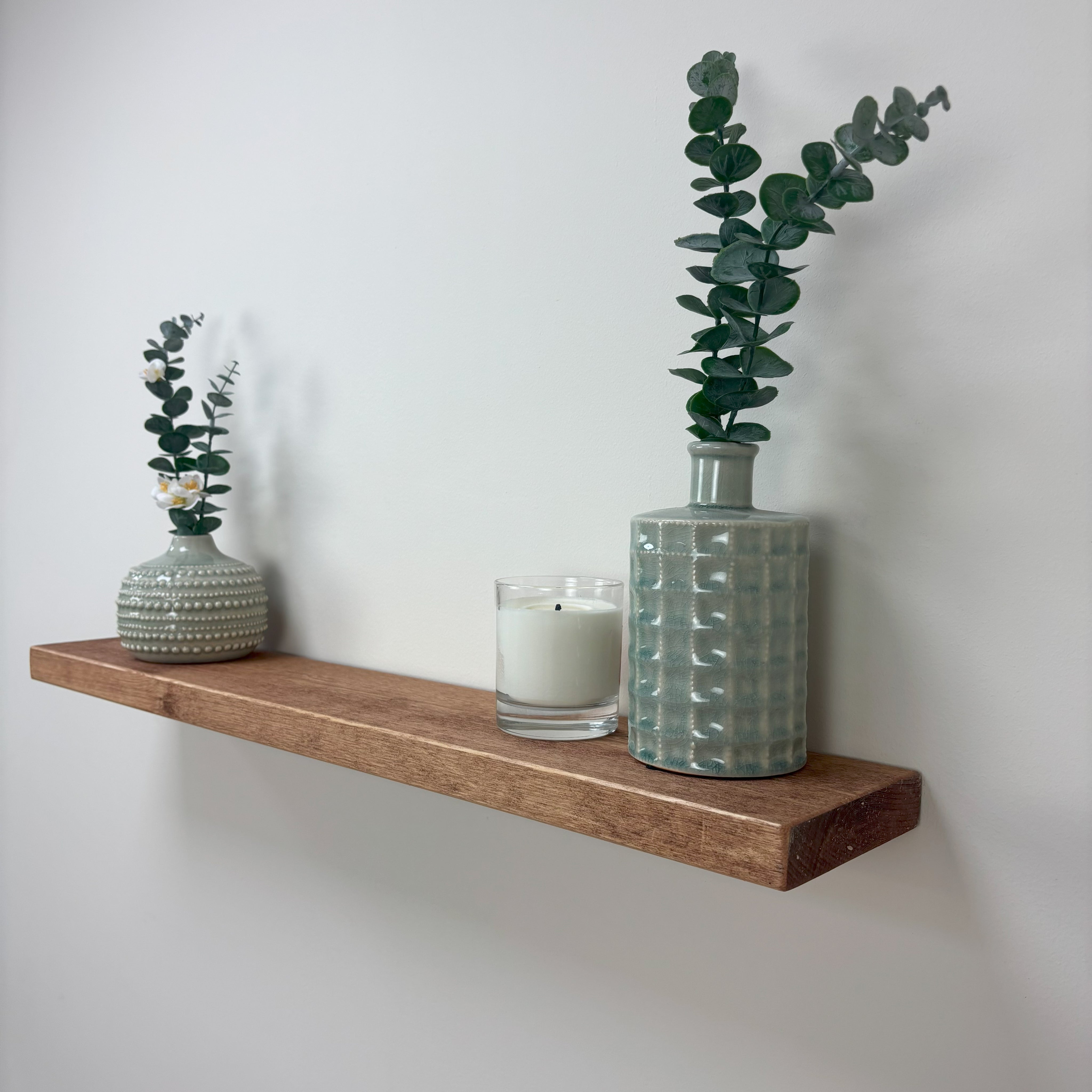 Rustic Floating Shelf - 14.5cm x 3.5cm - teak