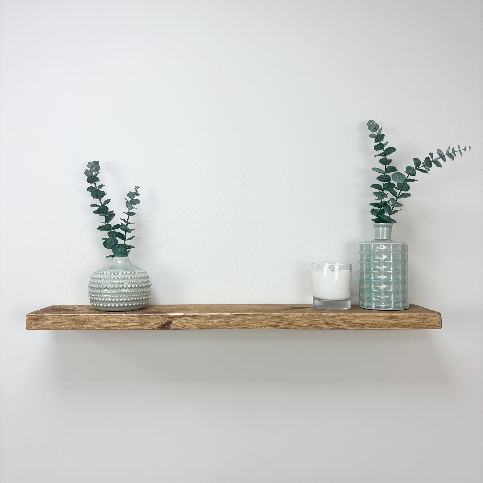 Rustic Floating Shelf - 14.5cm x 3.5cm - medium oak