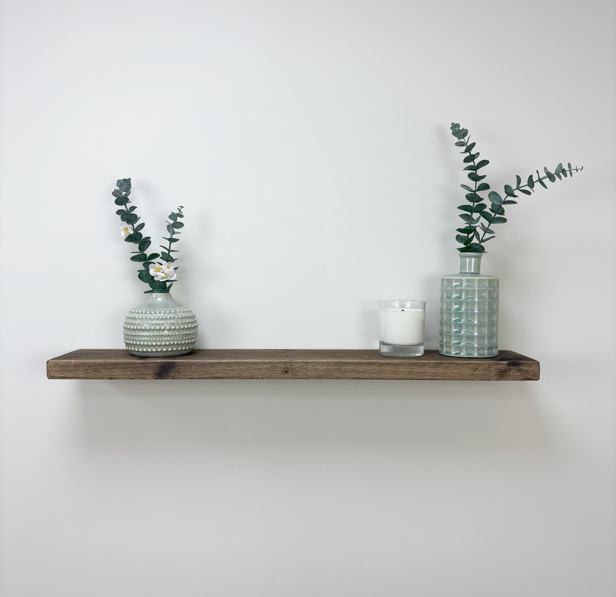 Rustic Floating Shelf - 14.5cm x 3.5cm - smoke pine