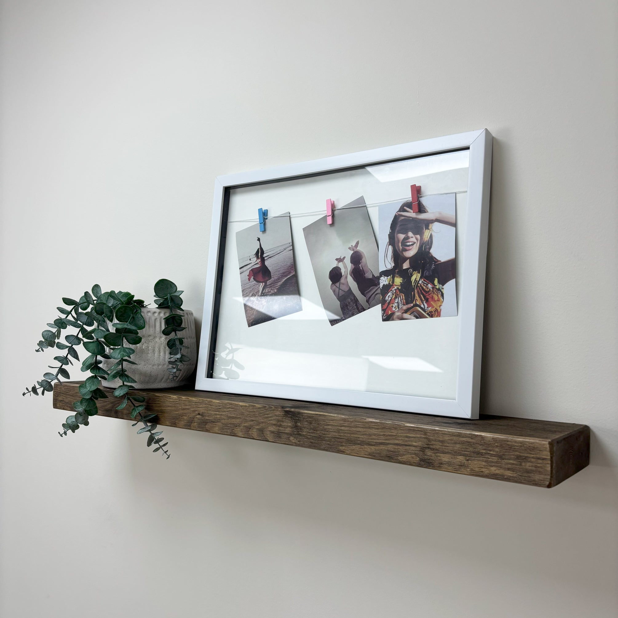 Rustic Floating Shelf - 14.5cm x 4.5cm - smoke pine