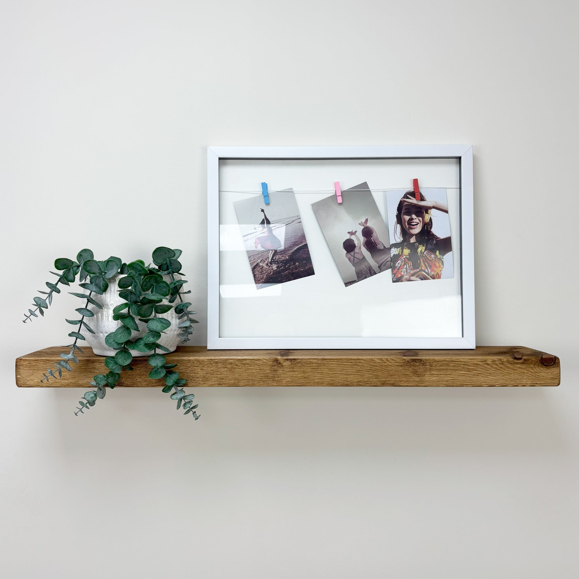 Rustic Floating Shelf - 14.5cm x 4.5cm - medium oak