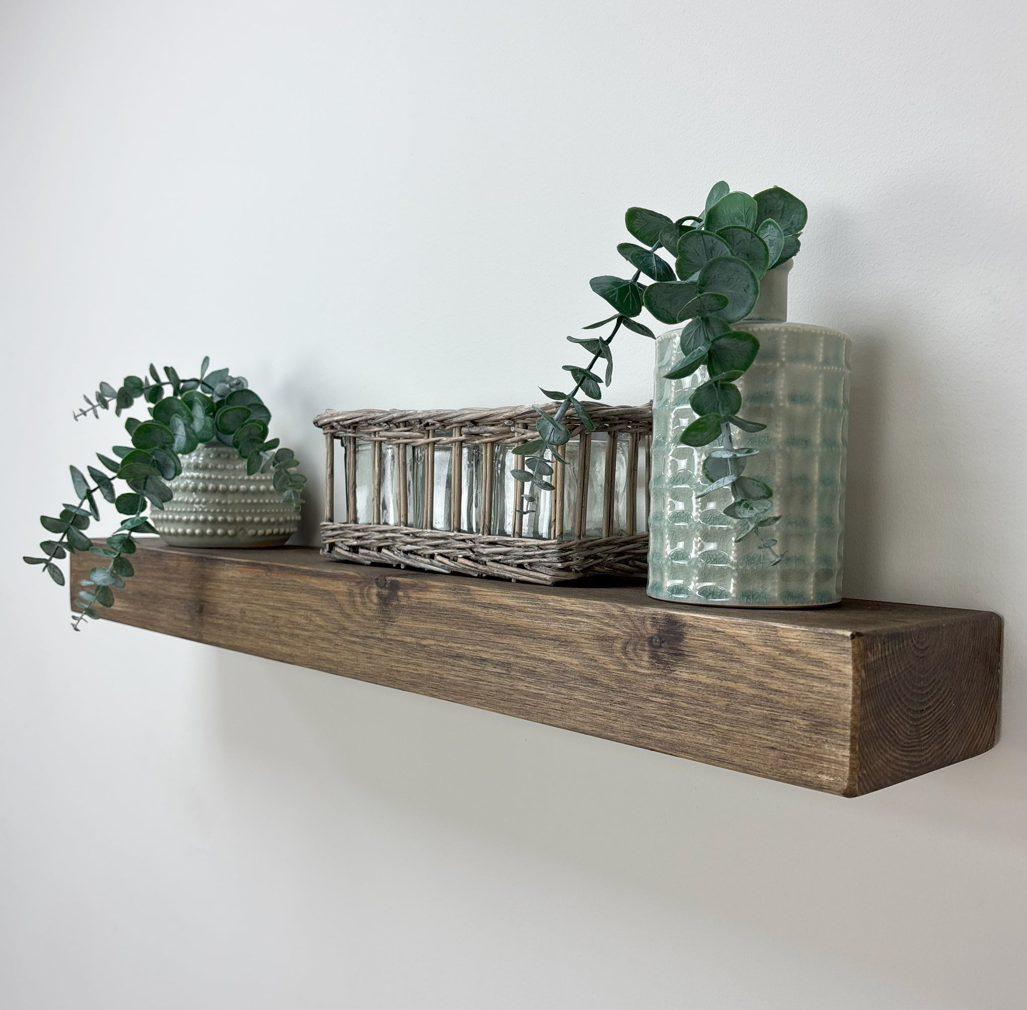 Rustic Floating Shelf - 14.5cm x 7cm - smoke pine