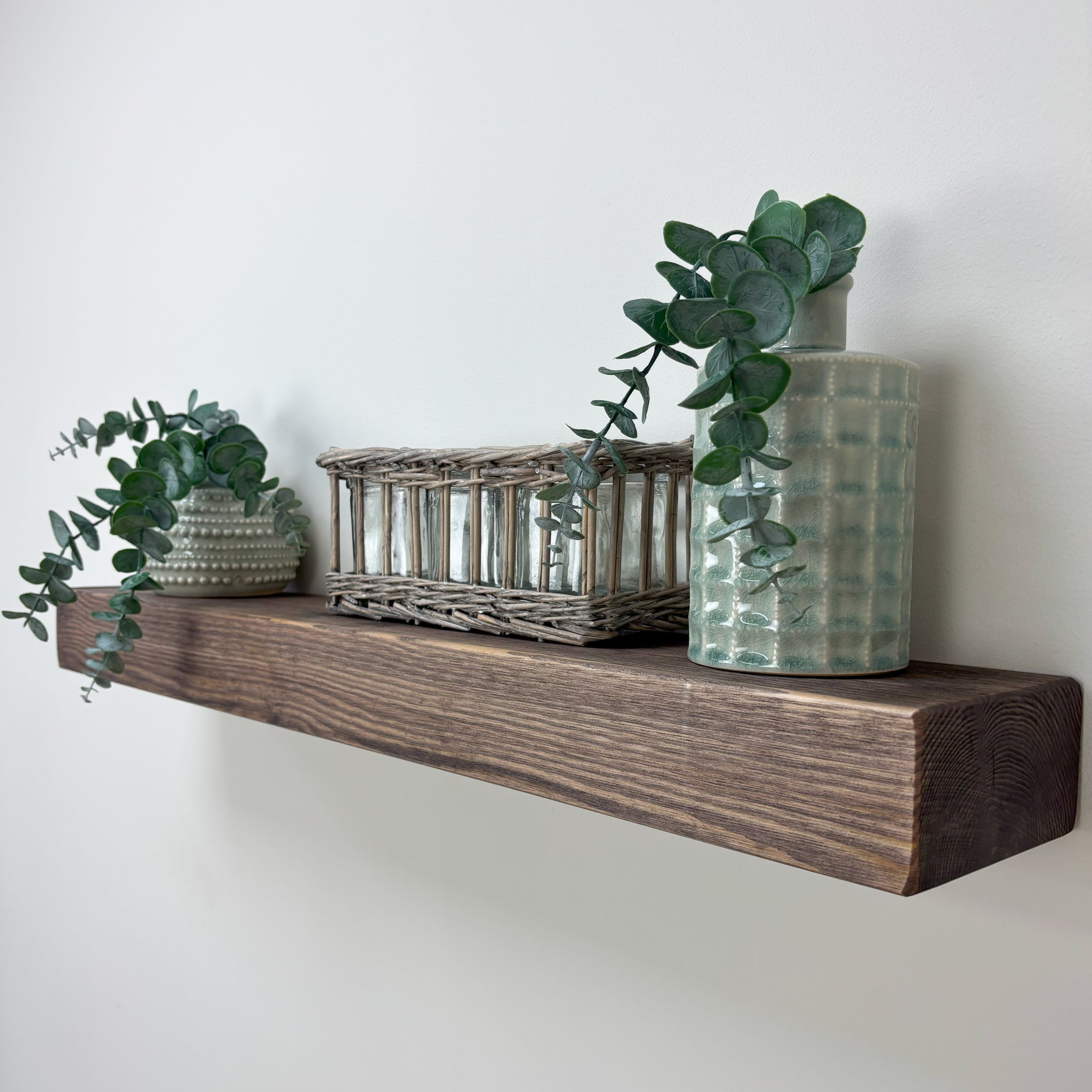 Rustic Floating Shelf - 14.5cm x 7cm - walnut