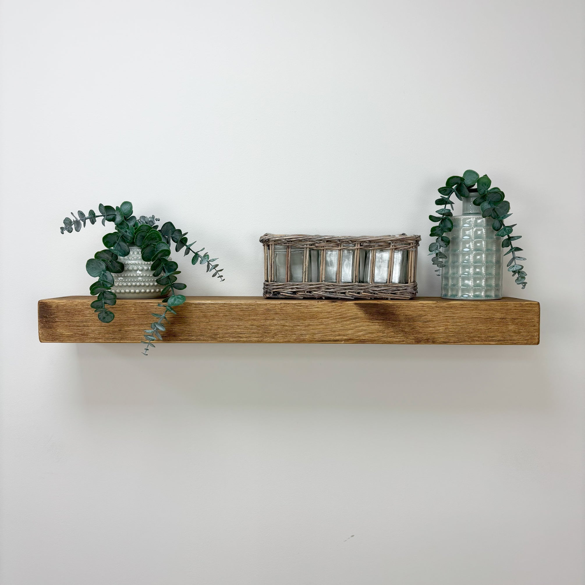 Rustic Floating Shelf - 14.5cm x 7cm - medium oak