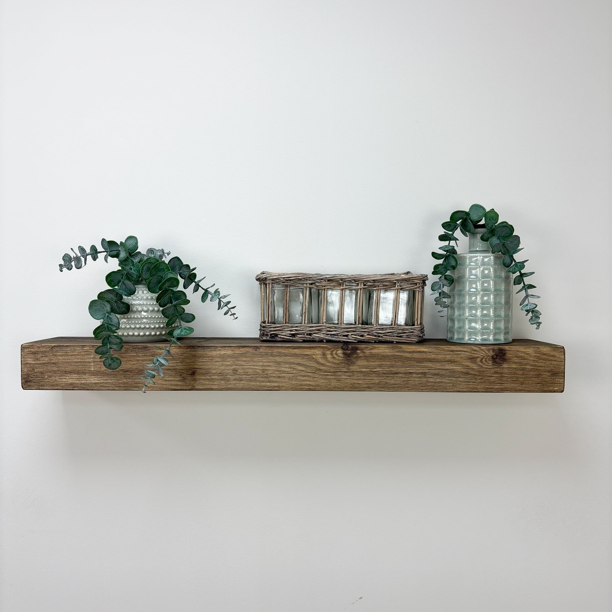 Rustic Floating Shelf - 14.5cm x 7cm - smoke pine