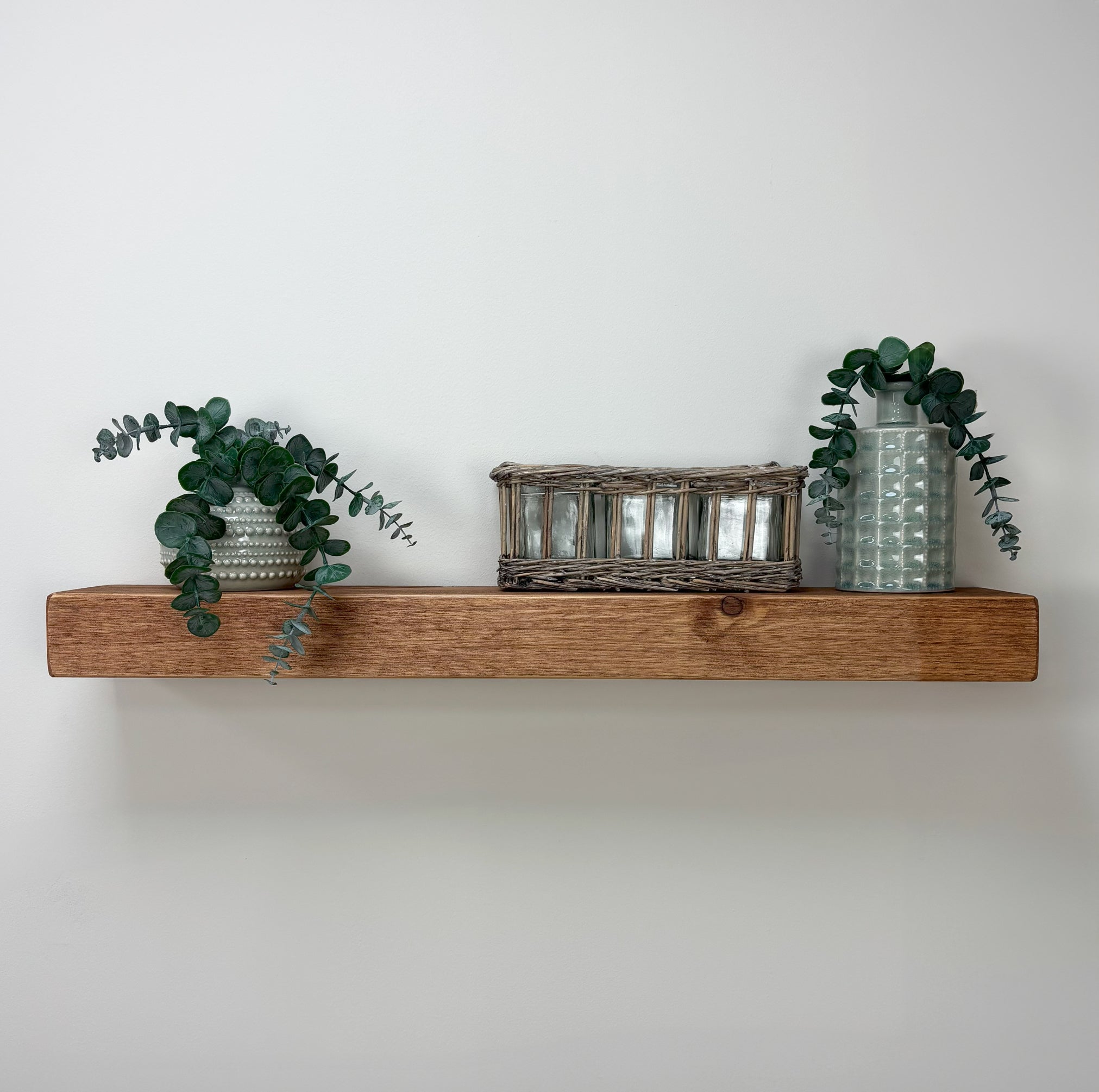 Rustic Floating Shelf - 14.5cm x 7cm - teak