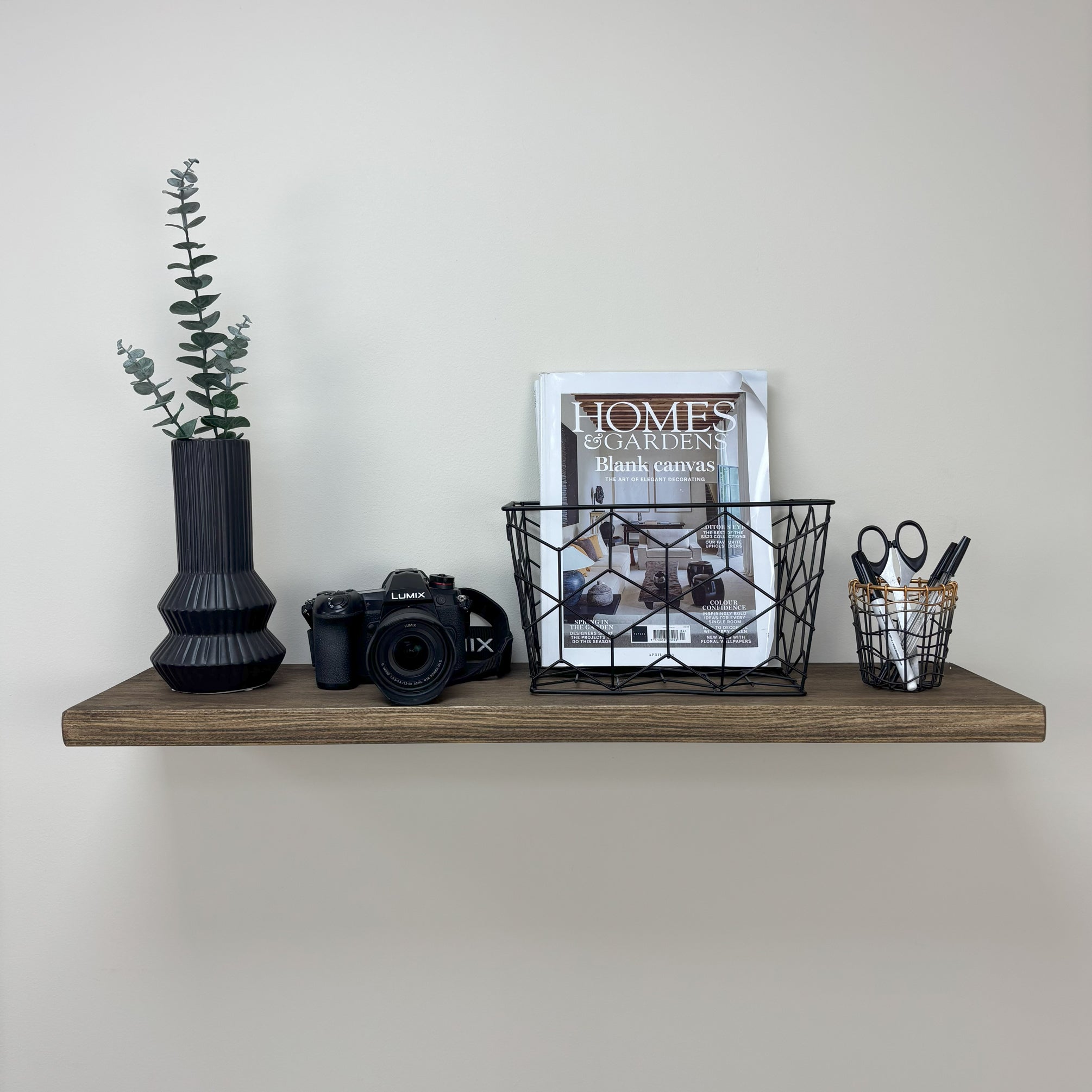 Rustic Floating Shelf - 22cm x 3.5cm - smoke pine
