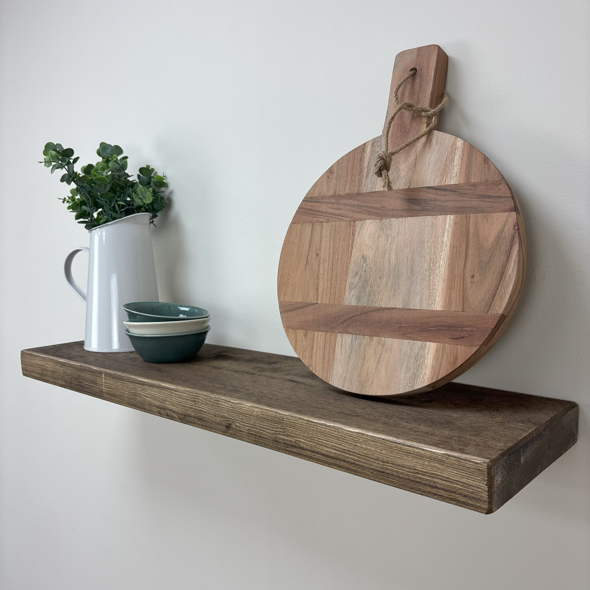 Rustic Floating Shelf - 22cm x 4.5cm - smoke pine