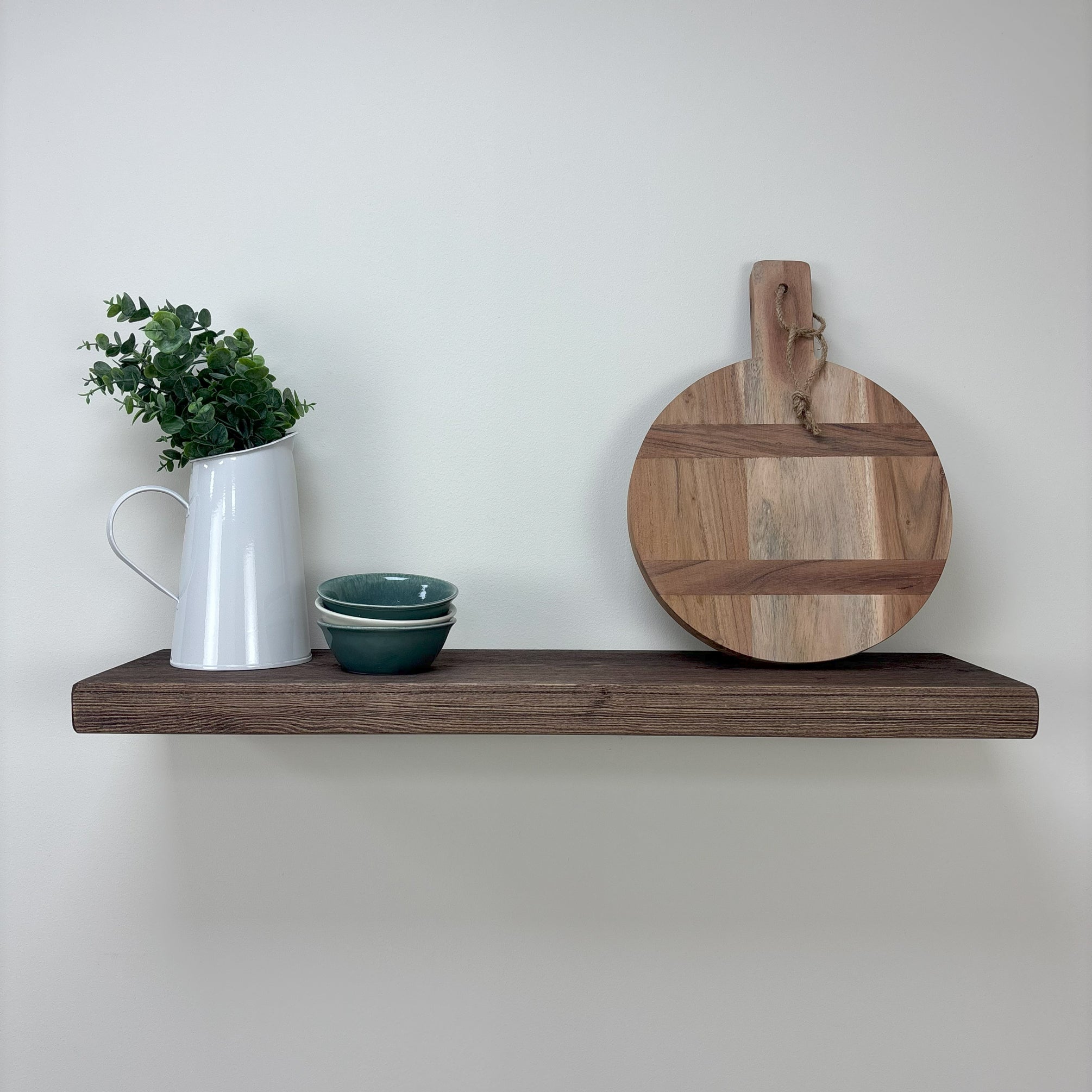 Rustic Floating Shelf - 22cm x 4.5cm - walnut