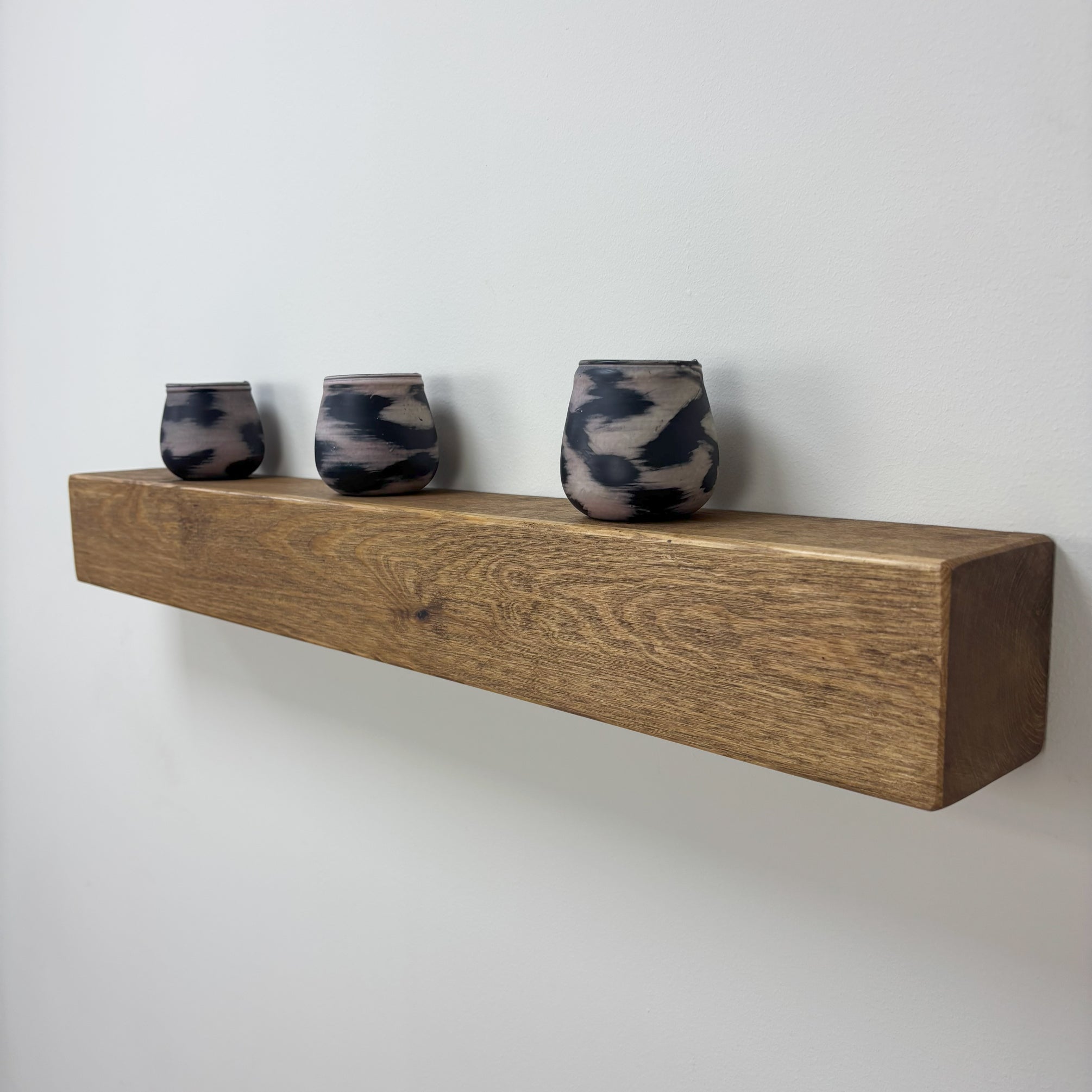 Rustic Mantel Beam - 9.5cm x 9.5cm - medium oak