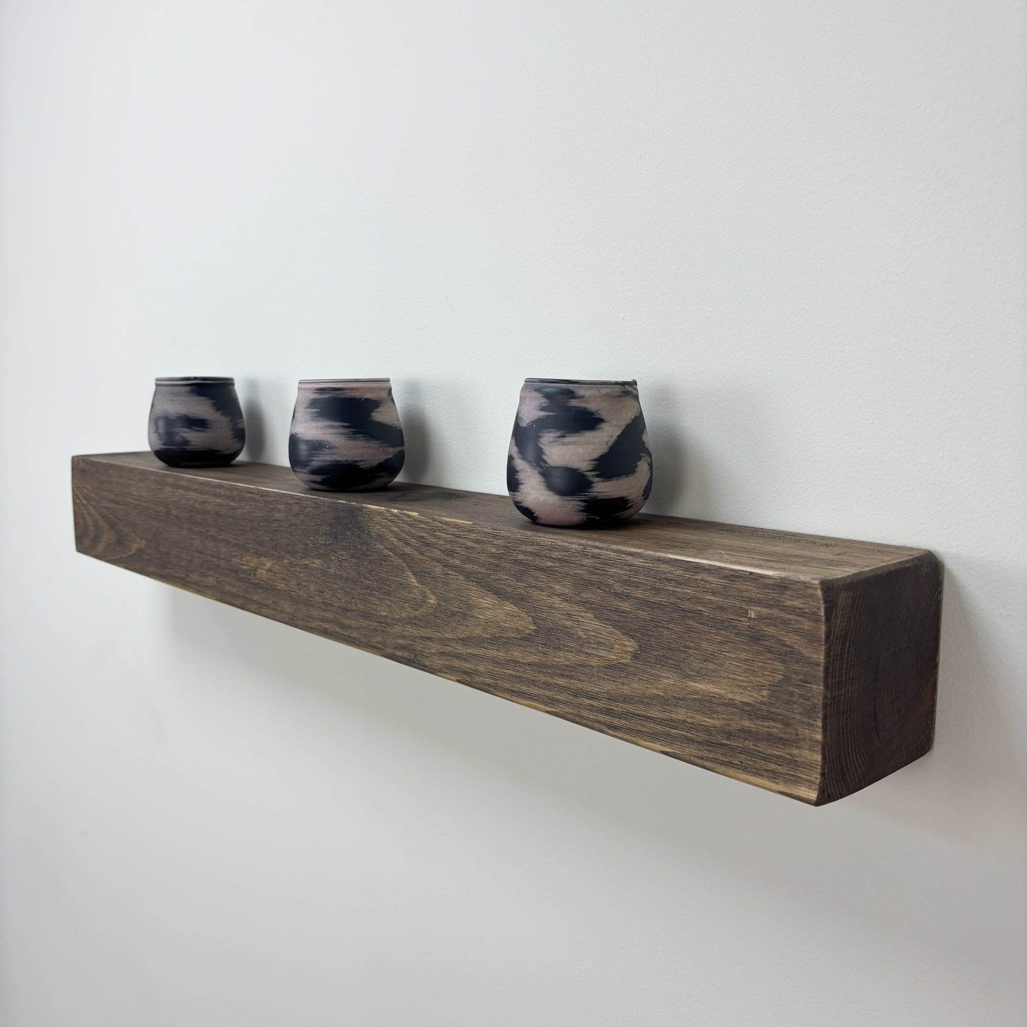 Rustic Mantel Beam - 9.5cm x 9.5cm - smoke pine
