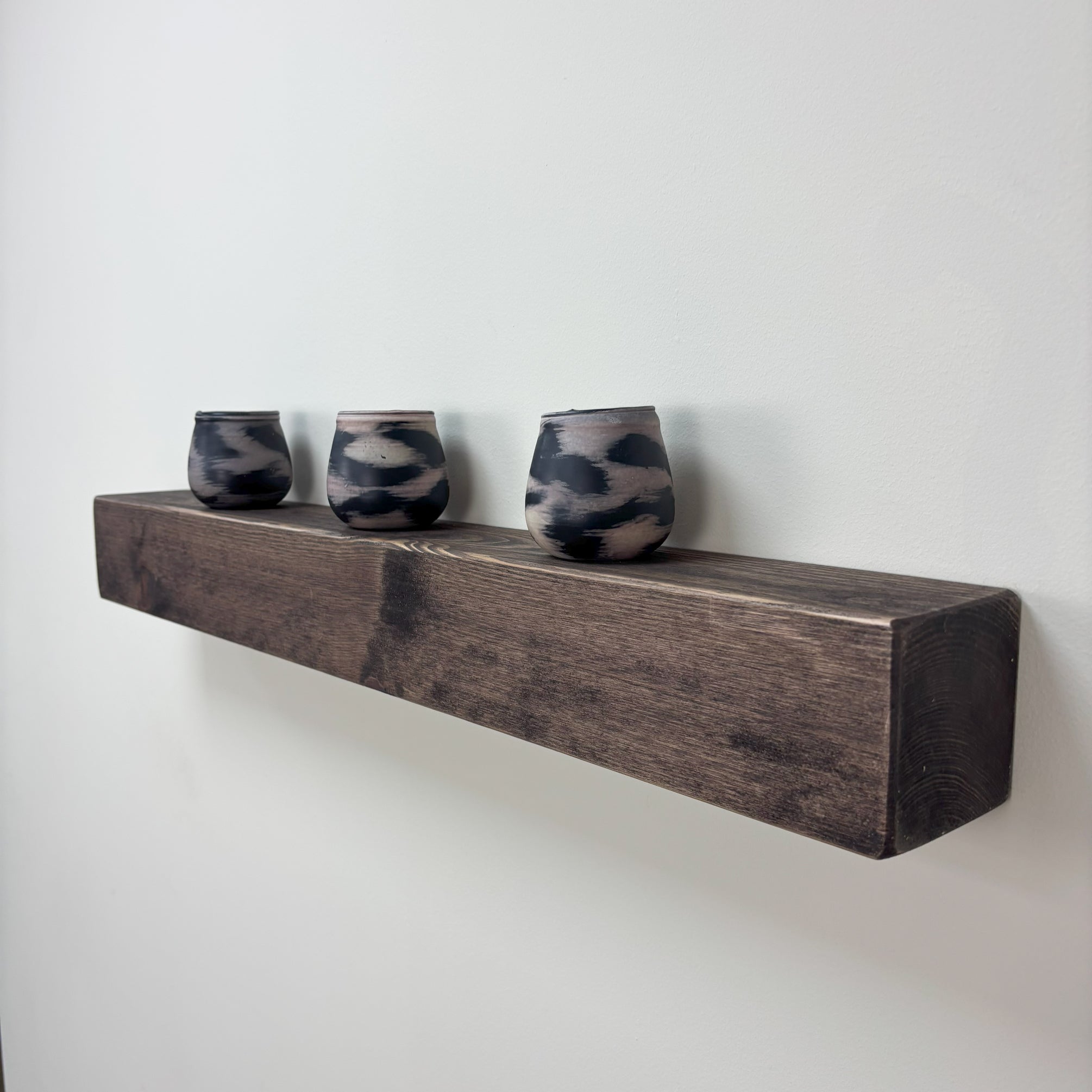 Rustic Mantel Beam - 9.5cm x 9.5cm - walnut