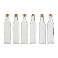 Set of 6 Glass Bottles with Cork Stoppers - Storage
