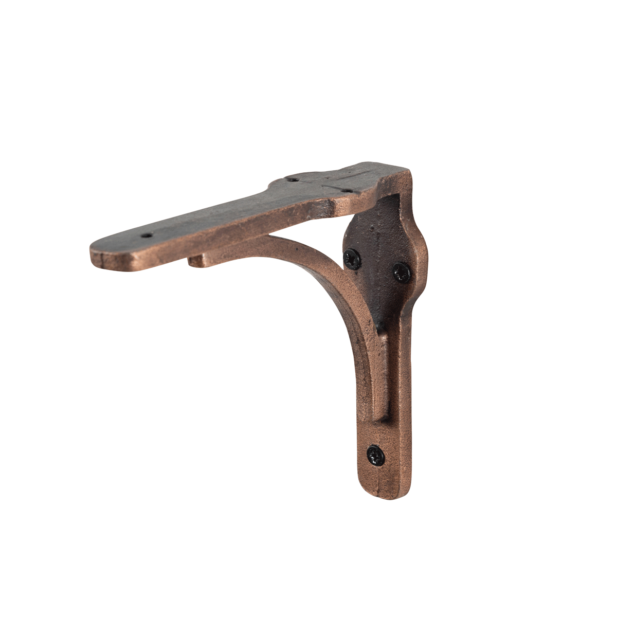 Birtley Copper Rustic Wooden Shelf with Brackets - 22cm x 4.5cm