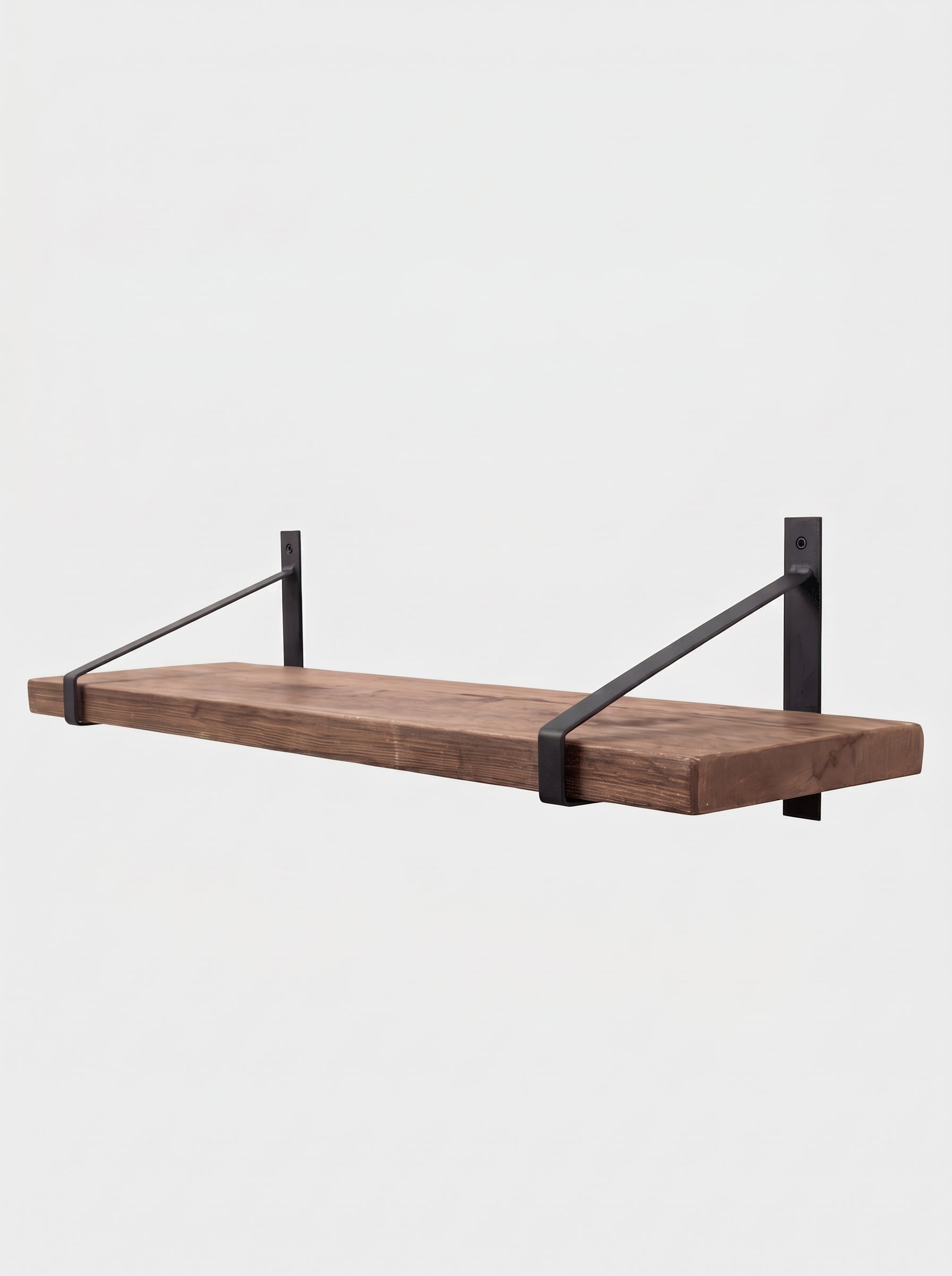 Armstrong Rustic Wooden Shelf with Brackets - 22cm x 3.5cm - Bracketed Shelves