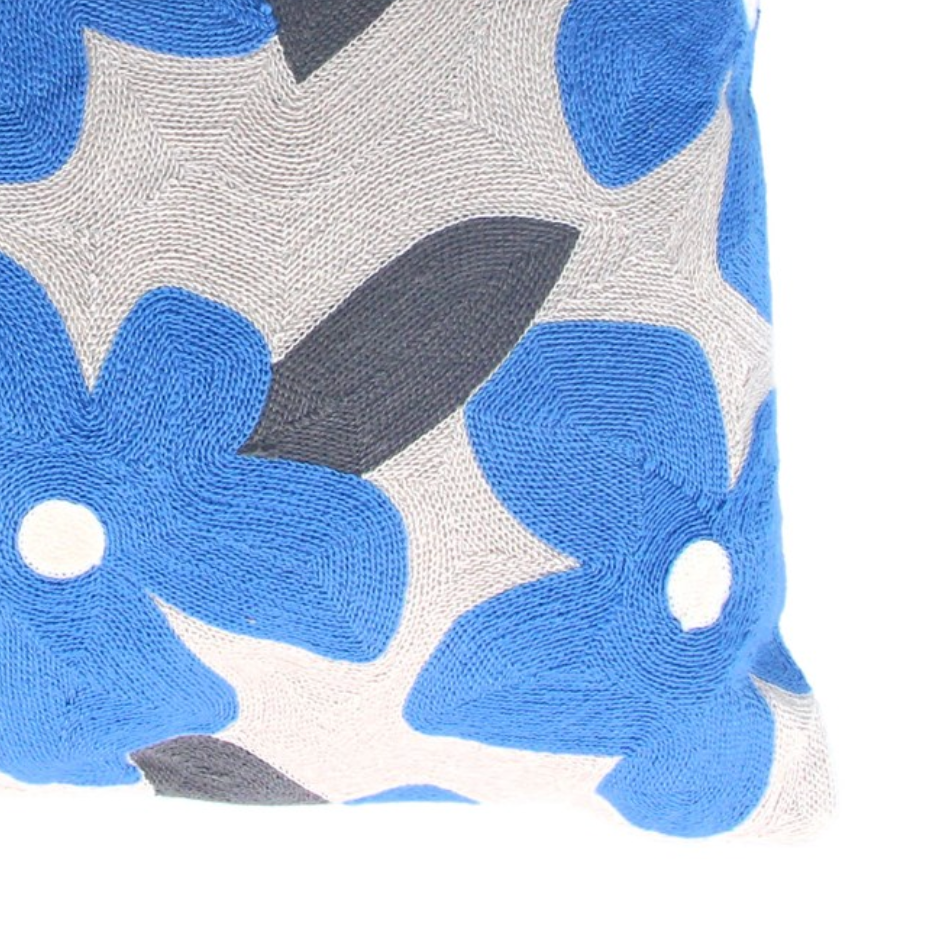 Blue Flowers Cushion - 45cm -
