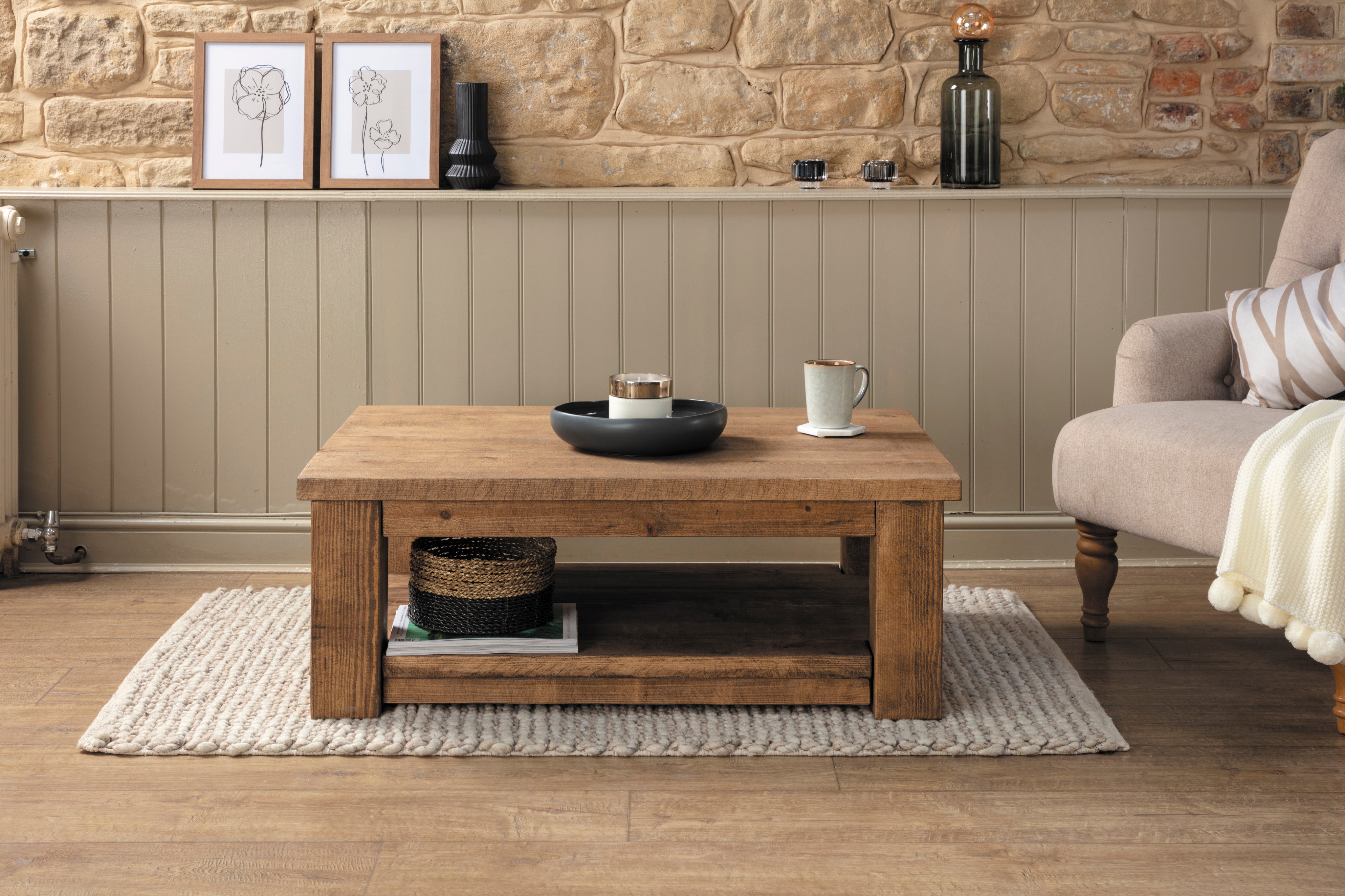 Set Of Woven Grey Baskets - Storage