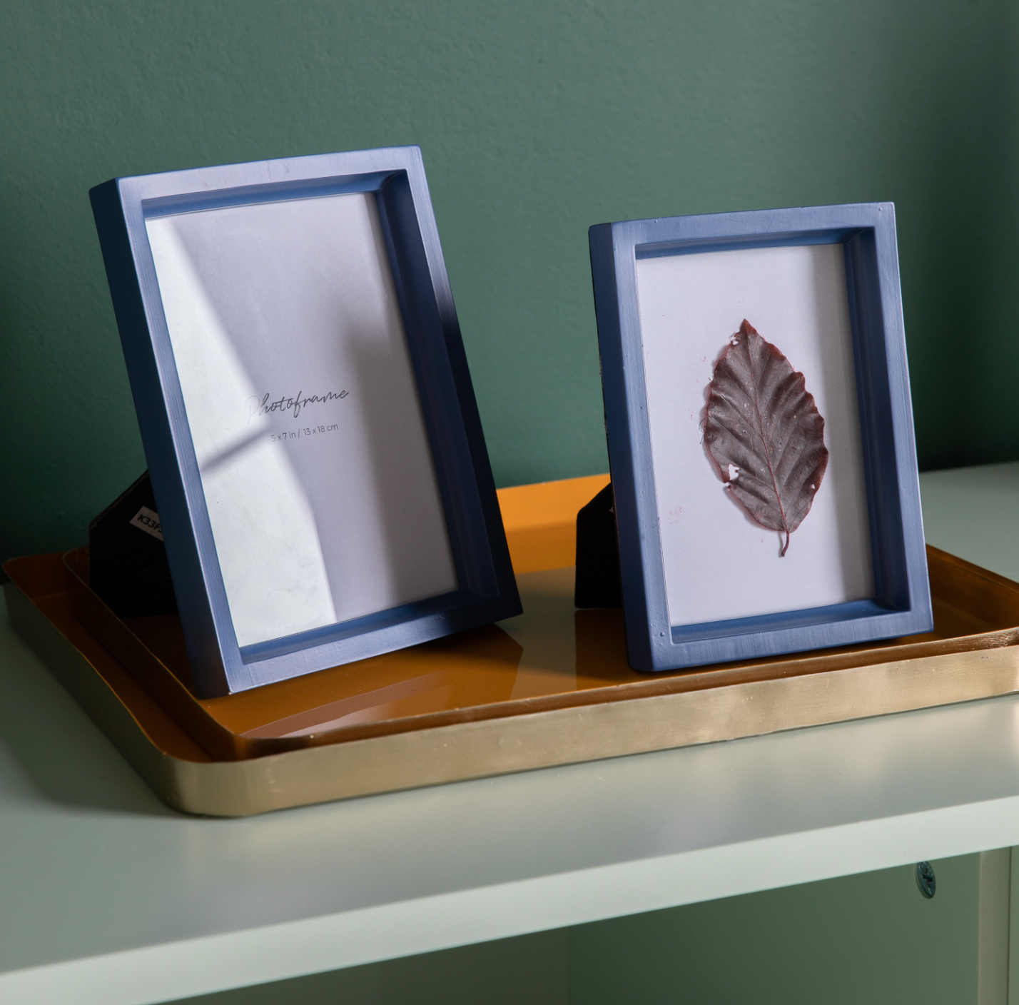 Decorative Yellow and Gold Aluminium Trays - Set Of 2 -